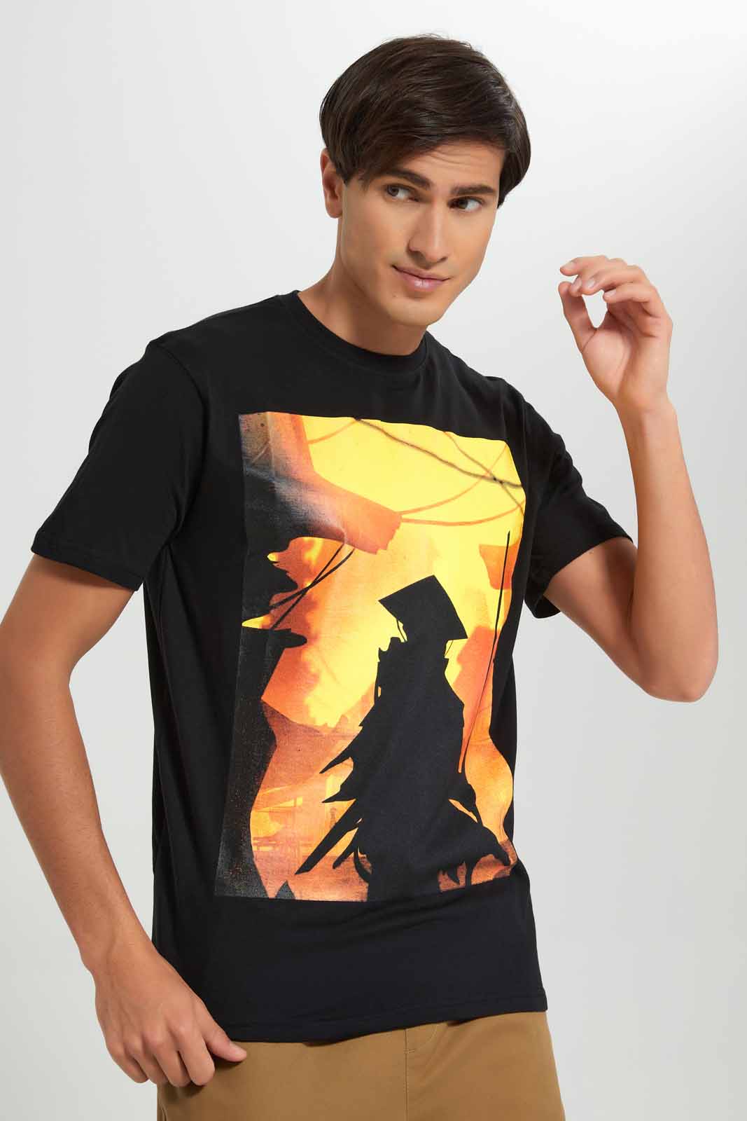 Redtag-Black-Grapfhic-T-Shirt-Category:T-Shirts,-Colour:Black,-Deals:New-In,-Filter:Men's-Clothing,-Men-T-Shirts,-New-In-Men-APL,-Non-Sale,-Section:Men,-TBL,-W22O-Men's-