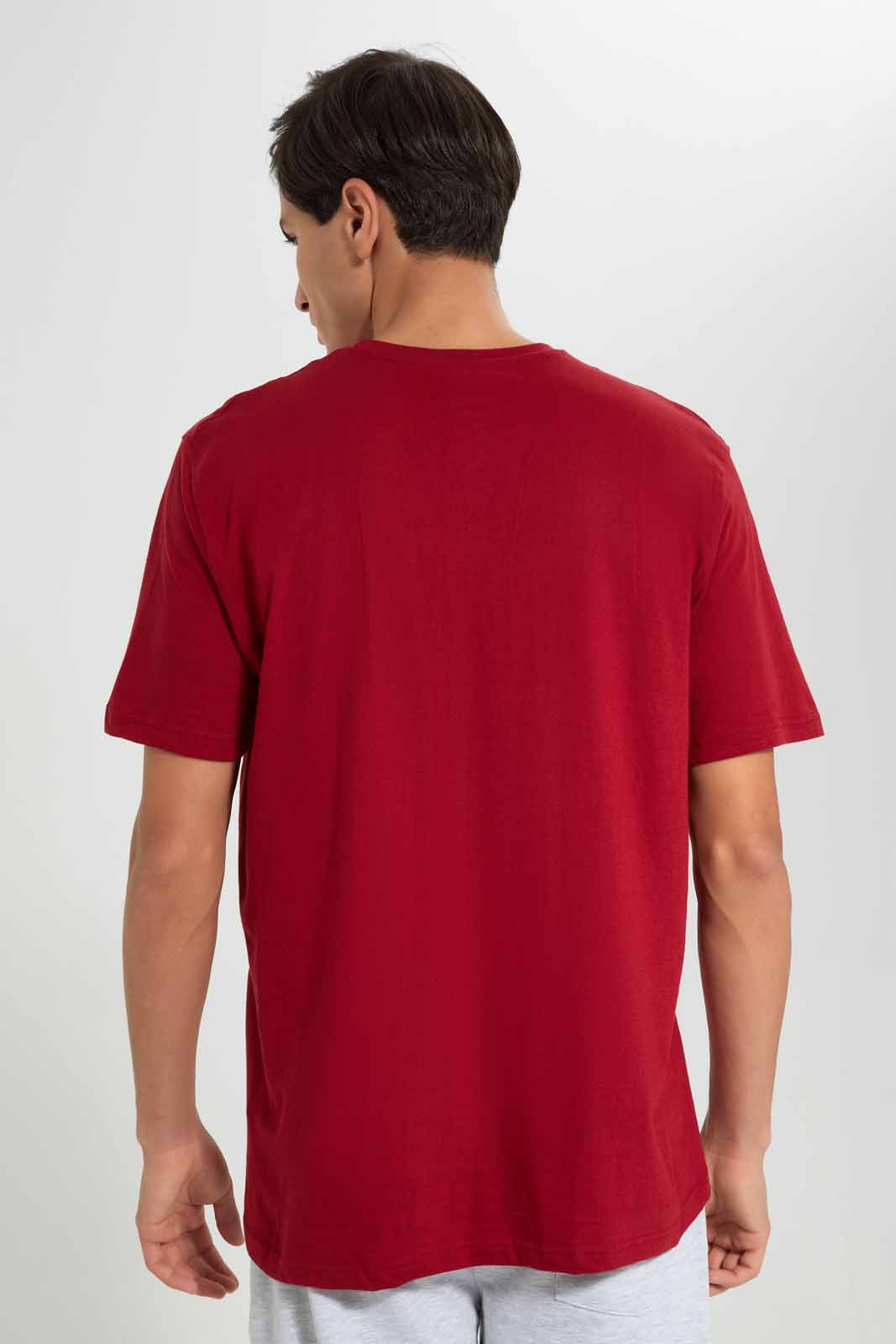 Redtag-Burgandy-Crew-Neck-T-Shirt-Category:T-Shirts,-Colour:Burgundy,-Deals:New-In,-Filter:Men's-Clothing,-Men-T-Shirts,-New-In-Men-APL,-Non-Sale,-Section:Men,-TBL,-W22O-Men's-
