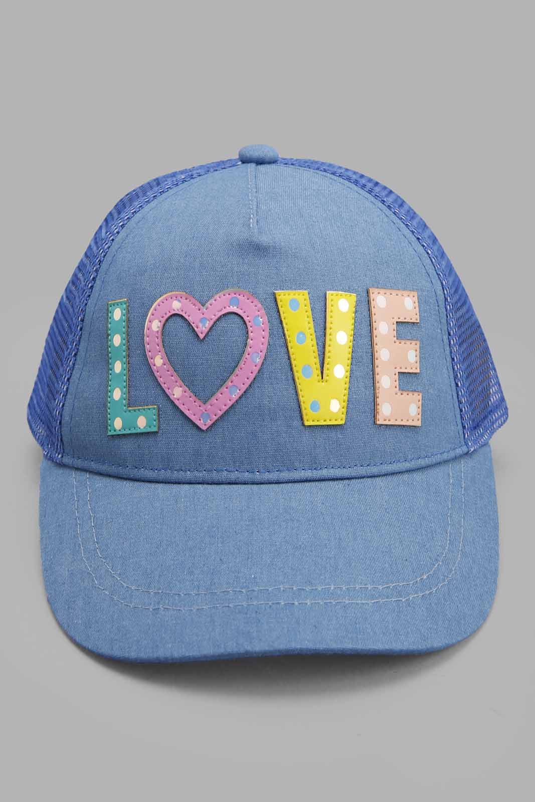 Redtag-Blue-Embellished-Cap-Category:Caps-&-Hats,-Colour:Blue,-Filter:Girls-Accessories,-GIR-Caps-&-Hats,-New-In,-New-In-GIR-ACC,-Non-Sale,-Section:Girls-(0-to-14Yrs),-W22A-Girls-