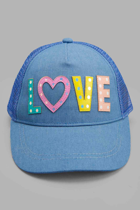 Redtag-Blue-Embellished-Cap-Category:Caps-&-Hats,-Colour:Blue,-Filter:Girls-Accessories,-GIR-Caps-&-Hats,-New-In,-New-In-GIR-ACC,-Non-Sale,-Section:Girls-(0-to-14Yrs),-W22A-Girls-