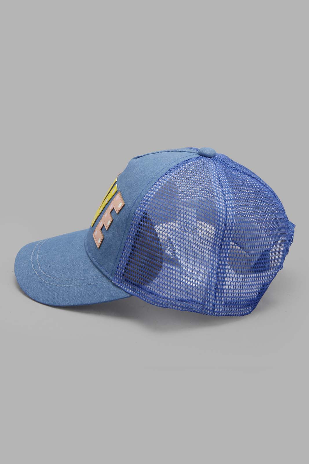 Redtag-Blue-Embellished-Cap-Category:Caps-&-Hats,-Colour:Blue,-Filter:Girls-Accessories,-GIR-Caps-&-Hats,-New-In,-New-In-GIR-ACC,-Non-Sale,-Section:Girls-(0-to-14Yrs),-W22A-Girls-
