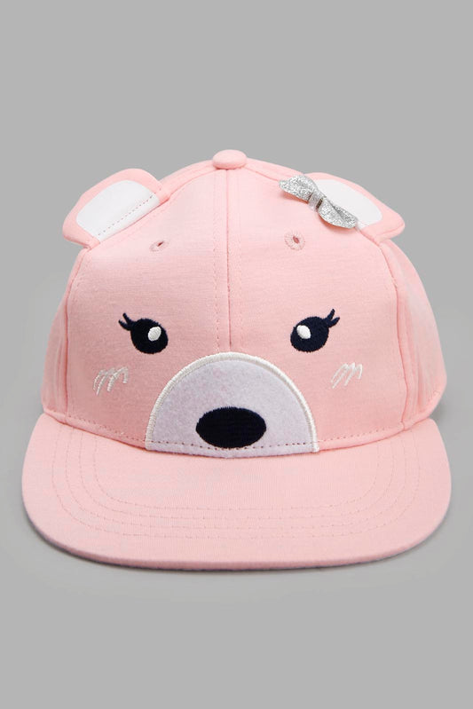 Redtag-Pink-Character-Embellished-Cap-Category:Caps-&-Hats,-Colour:Pink,-Filter:Girls-Accessories,-GIR-Caps-&-Hats,-New-In,-New-In-GIR-ACC,-Non-Sale,-Section:Girls-(0-to-14Yrs),-W22A-Girls-