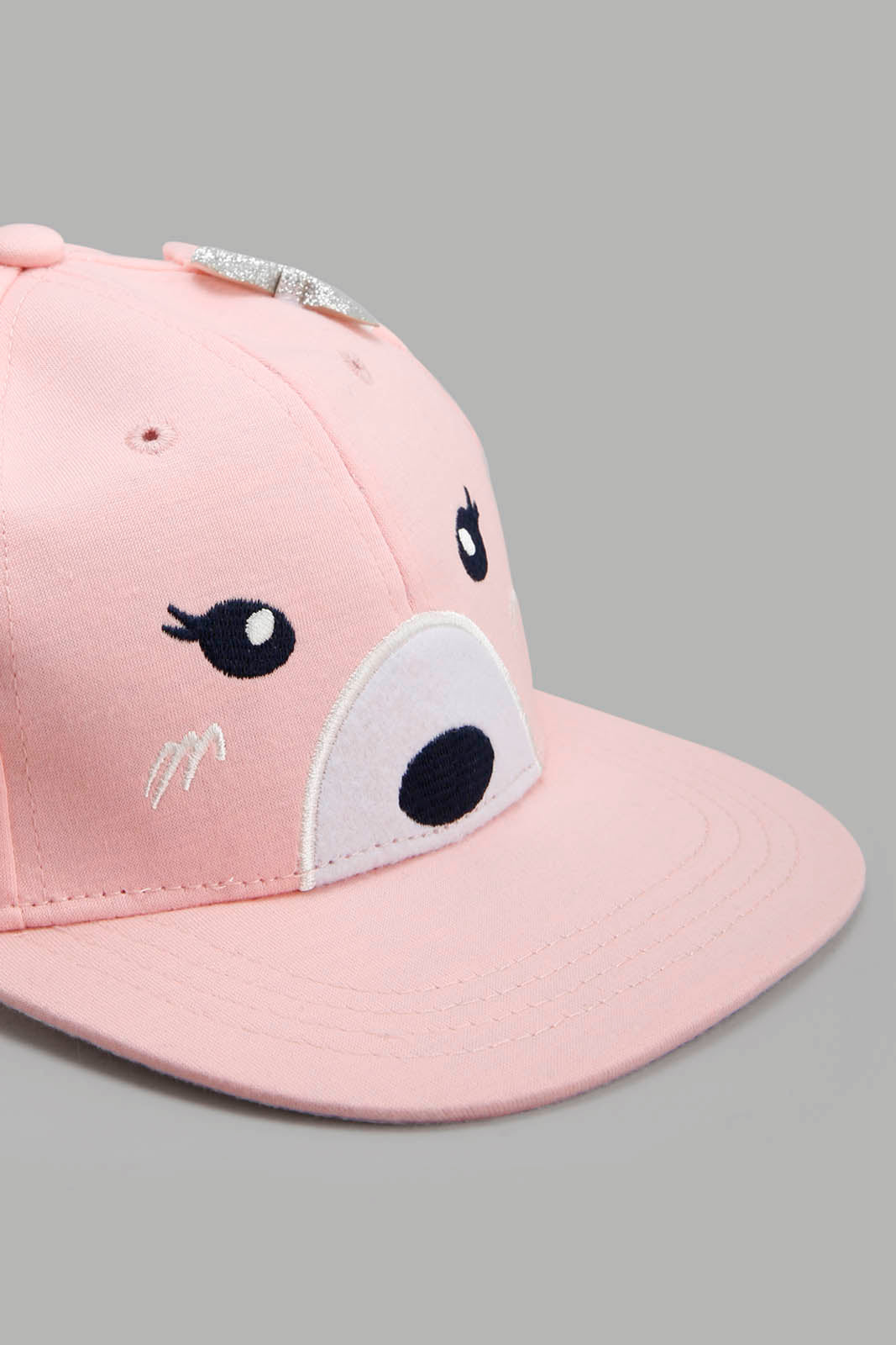 Redtag-Pink-Character-Embellished-Cap-Category:Caps-&-Hats,-Colour:Pink,-Filter:Girls-Accessories,-GIR-Caps-&-Hats,-New-In,-New-In-GIR-ACC,-Non-Sale,-Section:Girls-(0-to-14Yrs),-W22A-Girls-