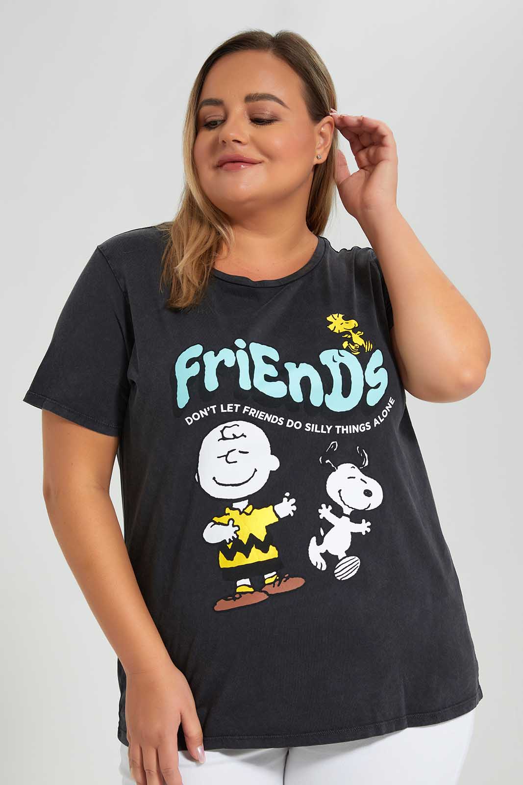 Redtag-Grey-Snoopy-Character-T-Shirt-Category:T-Shirts,-CHR,-Colour:Grey,-Deals:New-In,-Filter:Plus-Size,-LDP-T-Shirts,-New-In-LDP,-Non-Sale,-Section:Women,-TBL,-W22O-Women's-
