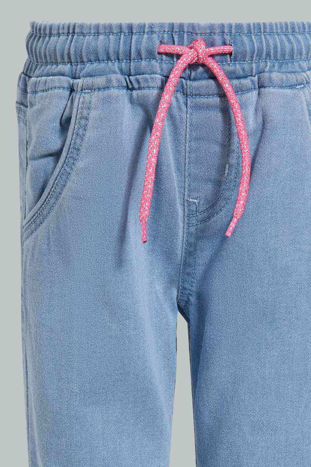 Redtag-Light-Wash-Jogger-Category:Jeans,-Colour:Light-Wash,-Deals:New-In,-Filter:Girls-(2-to-8-Yrs),-GIR-Jeans,-New-In-GIR-APL,-Non-Sale,-Section:Girls-(0-to-14Yrs),-W22O-Girls-
