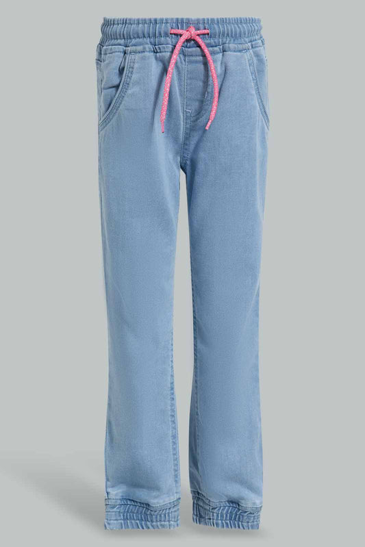 Redtag-Light-Wash-Jogger-Category:Jeans,-Colour:Light-Wash,-Deals:New-In,-Filter:Girls-(2-to-8-Yrs),-GIR-Jeans,-New-In-GIR-APL,-Non-Sale,-Section:Girls-(0-to-14Yrs),-W22O-Girls-