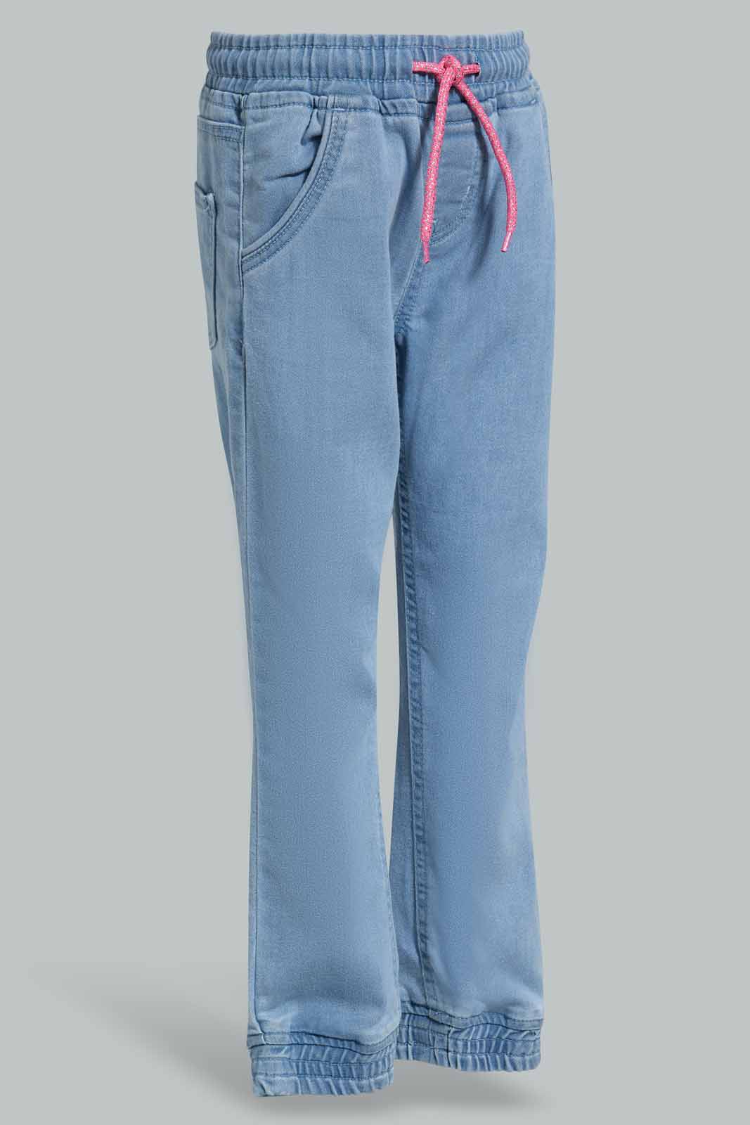 Redtag-Light-Wash-Jogger-Category:Jeans,-Colour:Light-Wash,-Deals:New-In,-Filter:Girls-(2-to-8-Yrs),-GIR-Jeans,-New-In-GIR-APL,-Non-Sale,-Section:Girls-(0-to-14Yrs),-W22O-Girls-