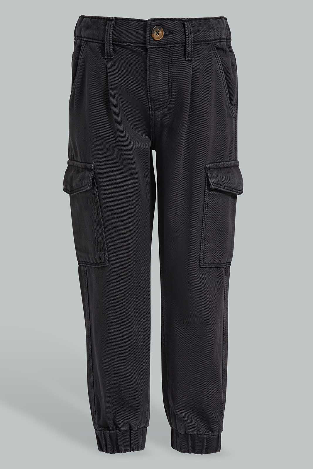 Redtag-Black-Cargo-Jogger-Category:Jeans,-Colour:Black,-Deals:New-In,-Filter:Girls-(2-to-8-Yrs),-GIR-Jeans,-New-In-GIR-APL,-Non-Sale,-Section:Girls-(0-to-14Yrs),-W22O-Girls-2 to 8 Years