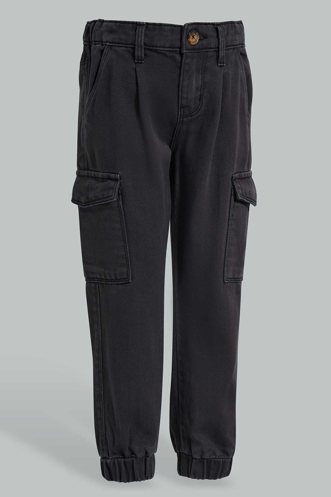 Redtag-Black-Cargo-Jogger-Category:Jeans,-Colour:Black,-Deals:New-In,-Filter:Girls-(2-to-8-Yrs),-GIR-Jeans,-New-In-GIR-APL,-Non-Sale,-Section:Girls-(0-to-14Yrs),-W22O-Girls-2 to 8 Years