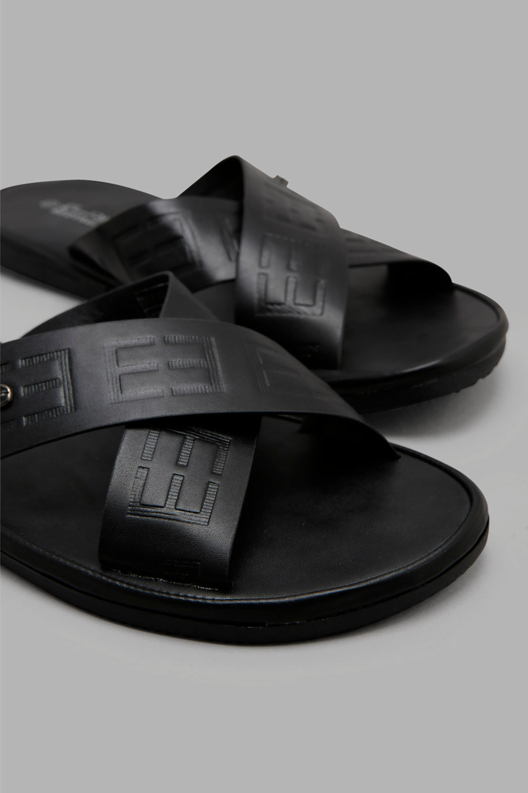 Redtag-Black-Criss-Cross-Strap-Sandal-Category:Sandals,-Colour:Black,-Deals:New-In,-Filter:Men's-Footwear,-Men-Sandals,-New-In-Men-FOO,-Non-Sale,-Section:Men,-W22B-Men's-