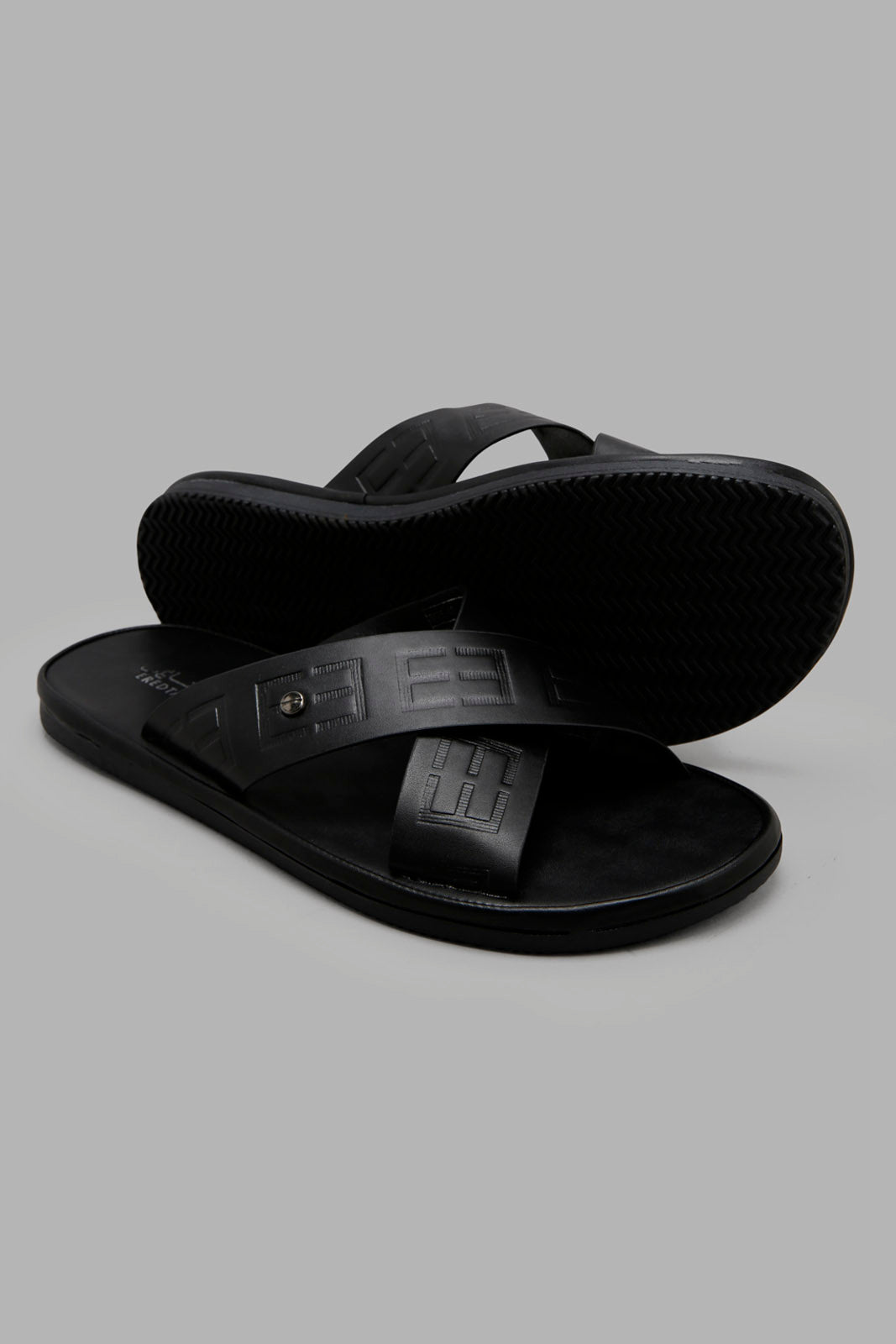 Redtag-Black-Criss-Cross-Strap-Sandal-Category:Sandals,-Colour:Black,-Deals:New-In,-Filter:Men's-Footwear,-Men-Sandals,-New-In-Men-FOO,-Non-Sale,-Section:Men,-W22B-Men's-
