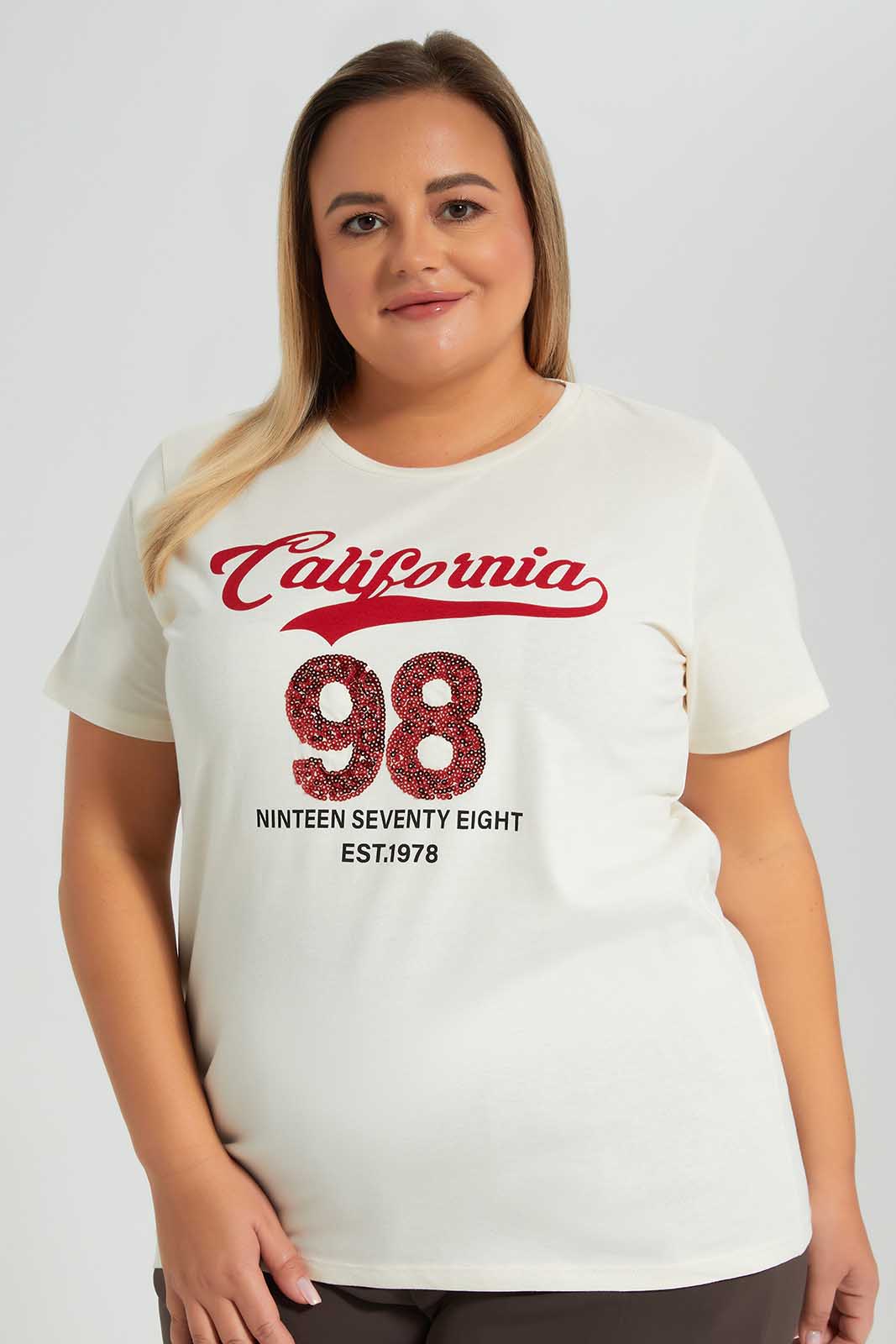 Redtag-Ivory-Placment-Sequins-Jersey-Top-Category:T-Shirts,-Colour:Ivory,-Deals:New-In,-Filter:Plus-Size,-LDP-T-Shirts,-New-In-LDP-APL,-Non-Sale,-Section:Women,-W22O-Women's-