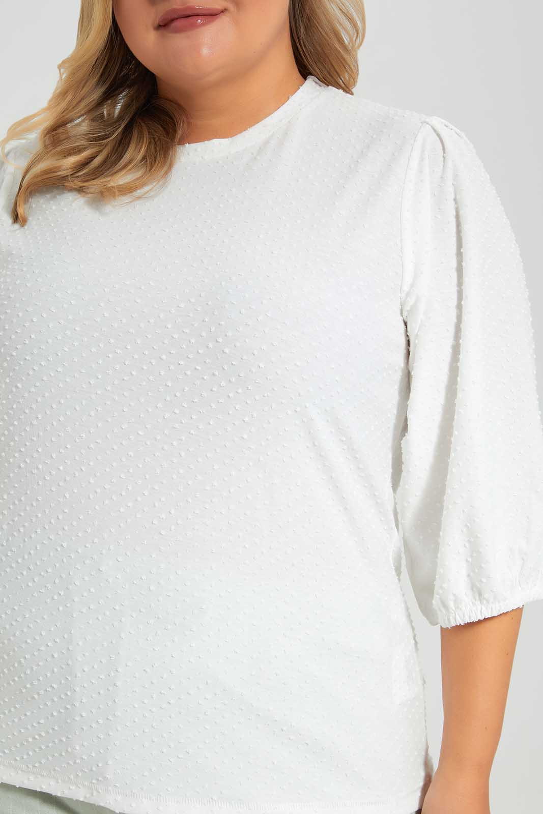 Redtag-Ivory-Textured-Top-Category:Tops,-Colour:Ivory,-Deals:New-In,-Filter:Plus-Size,-LDP-Tops,-New-In-LDP-APL,-Non-Sale,-Section:Women,-W22O-Women's-