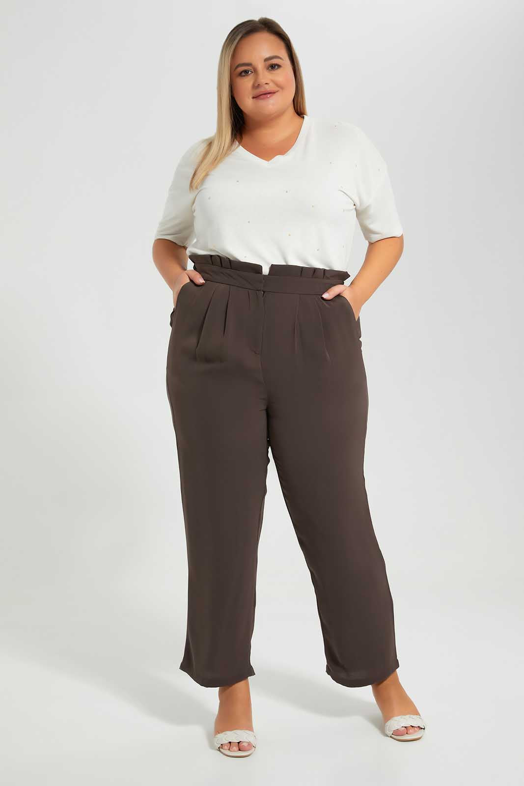 Redtag-Cream-Allover-Studs-Tee-Category:Tops,-Colour:Cream,-Deals:New-In,-Filter:Plus-Size,-LDP-Tops,-New-In-LDP-APL,-Non-Sale,-Section:Women,-W22O-Women's-