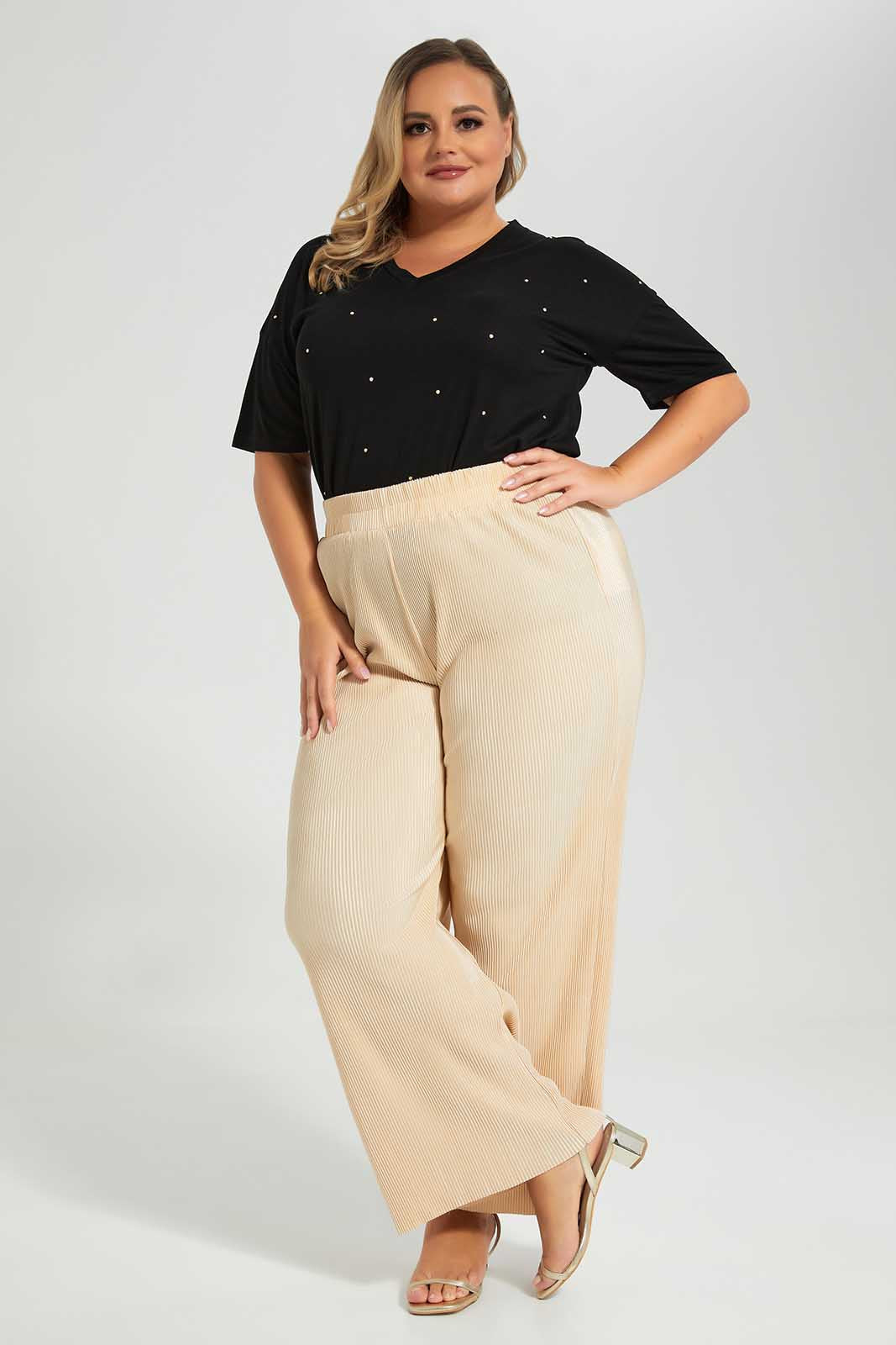 Redtag-Black-Allover-Studs-Tee-Category:Tops,-Colour:Black,-Deals:New-In,-Filter:Plus-Size,-LDP-Tops,-New-In-LDP-APL,-Non-Sale,-Section:Women,-W22O-Women's-