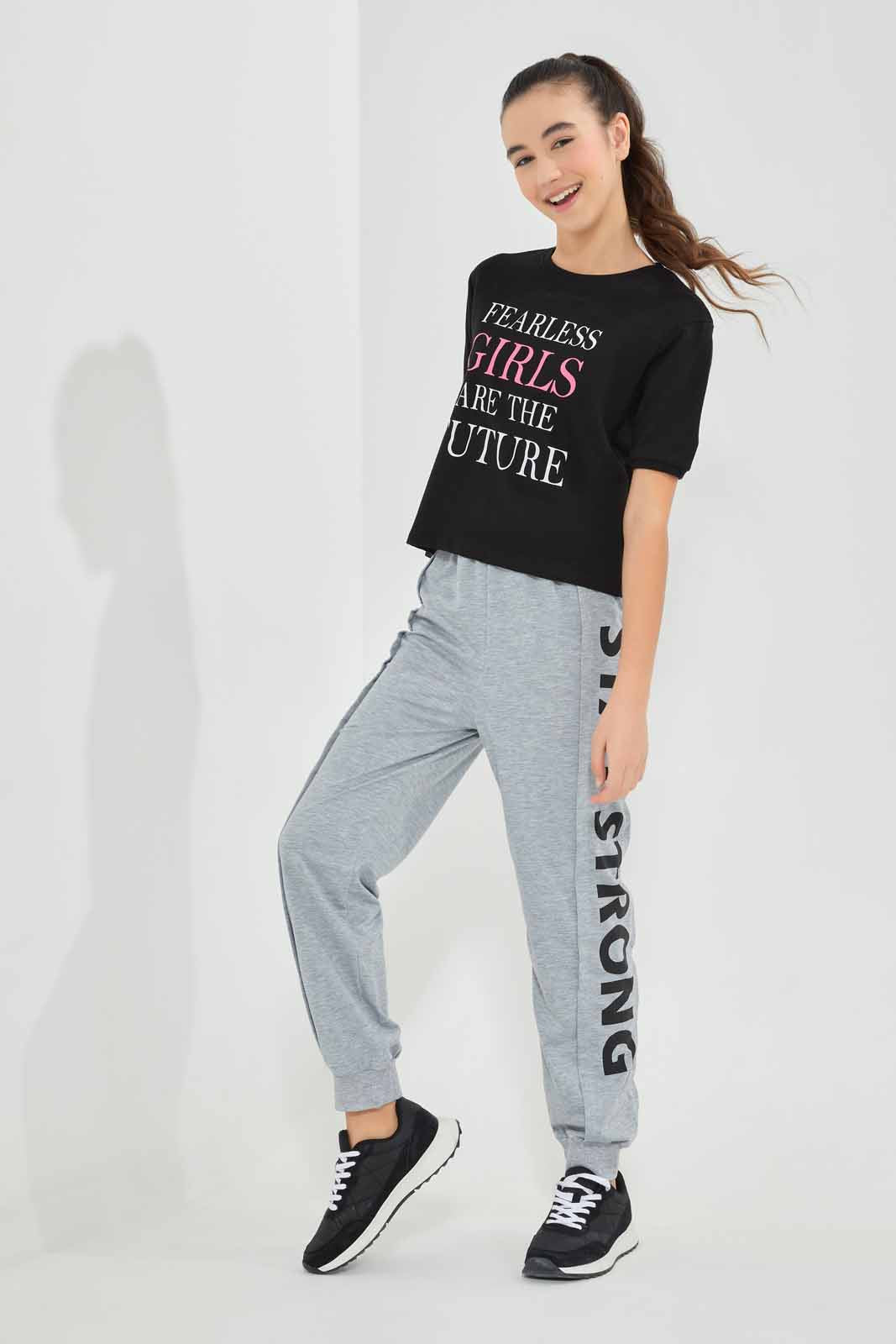 Redtag-Black-Shortsleeve-Top-Category:T-Shirts,-Colour:Black,-Deals:New-In,-Filter:Senior-Girls-(9-to-14-Yrs),-GSR-T-Shirts,-New-In-GSR-APL,-Non-Sale,-Section:Girls-(0-to-14Yrs),-TBL,-W22O-Senior-Girls-9 to 14 Years