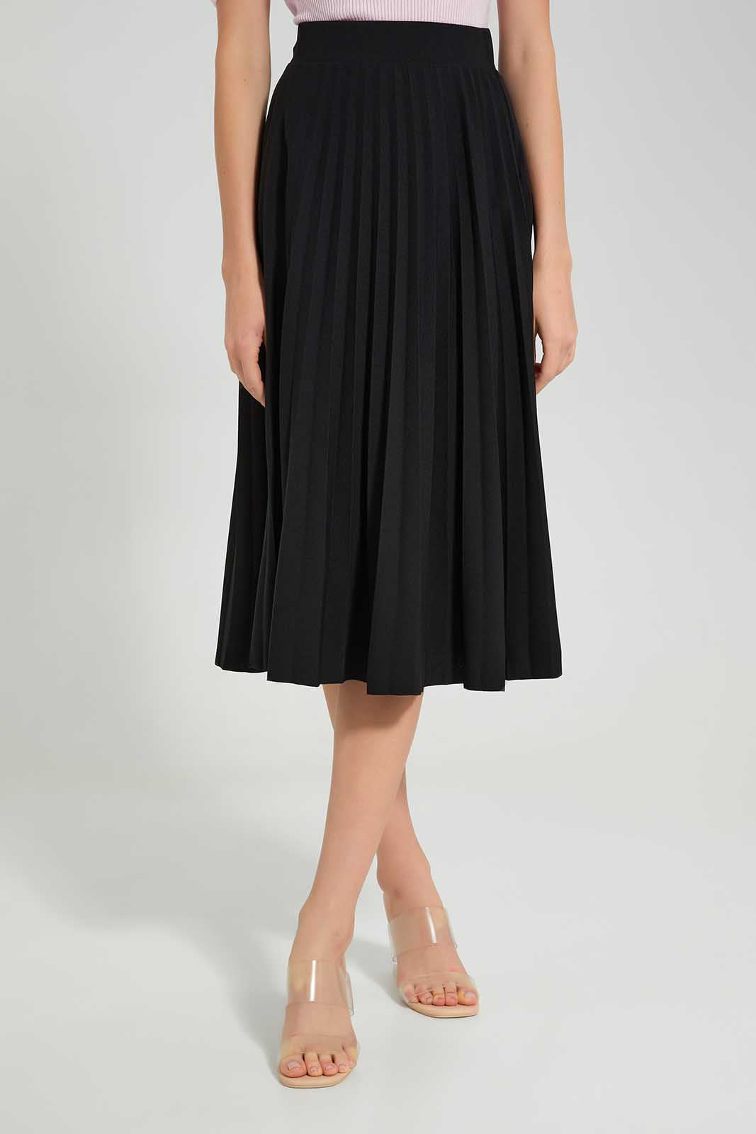 Redtag-Black-Pleated-Skirt-Category:Skirts,-Colour:Black,-Deals:New-In,-Filter:Women's-Clothing,-LEC,-LEC-Skirts,-New-In-LEC-APL,-Non-Sale,-Section:Women,-W22A-Women's-