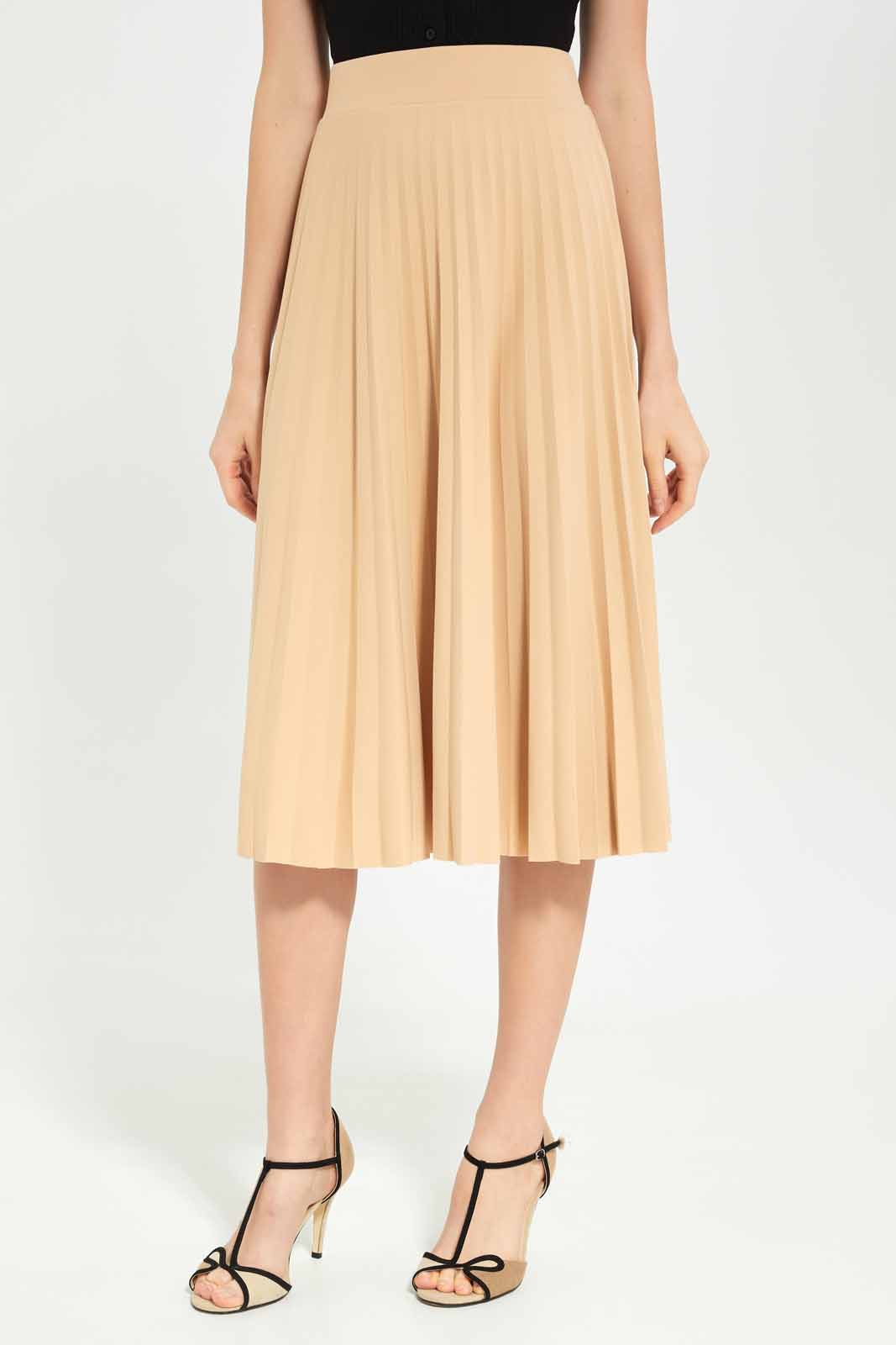Redtag-Beige-Pleated-Skirt-Category:Skirts,-Colour:Beige,-Deals:New-In,-Dept:Ladieswear,-Filter:Women's-Clothing,-LEC,-LEC-Skirts,-New-In-LEC-APL,-Non-Sale,-S23A,-Section:Women-Women's-