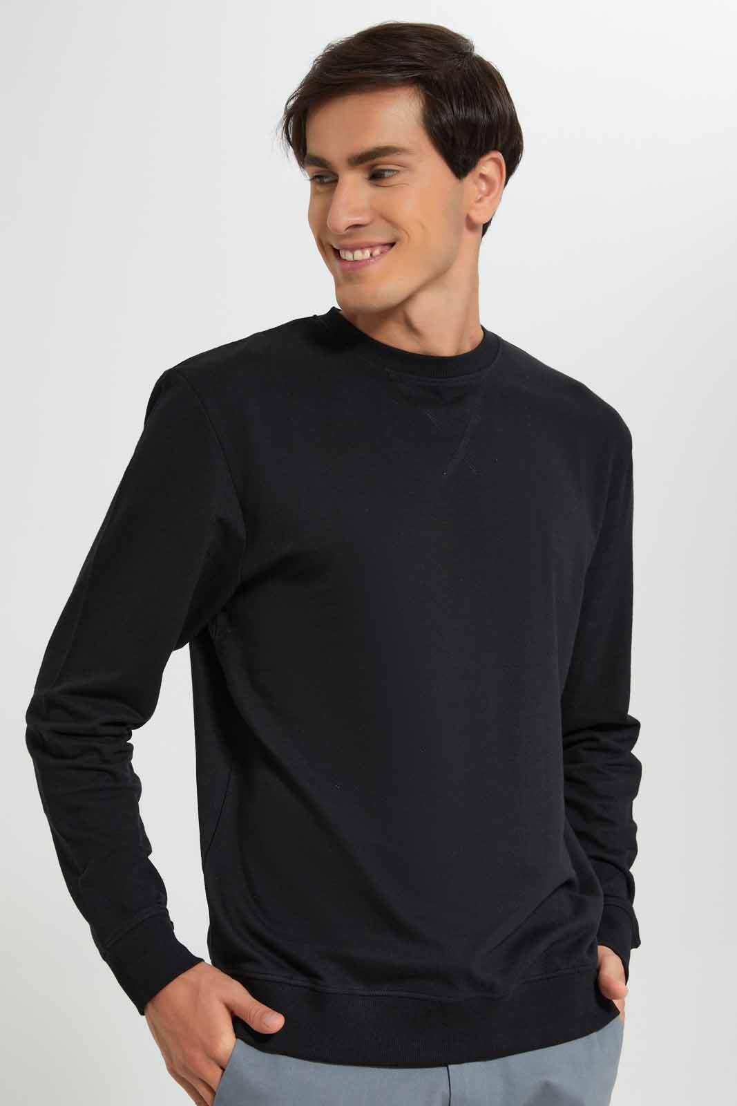 Redtag-Black-Crew-Neck-Sweatshirt-Category:Sweatshirts,-Colour:Black,-Deals:New-In,-Filter:Men's-Clothing,-Men-Sweatshirts,-New-In-Men-APL,-Non-Sale,-Section:Men,-TBL,-W22A-Men's-