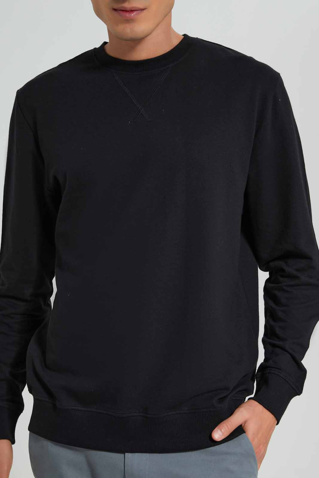 Redtag-Black-Crew-Neck-Sweatshirt-Category:Sweatshirts,-Colour:Black,-Deals:New-In,-Filter:Men's-Clothing,-Men-Sweatshirts,-New-In-Men-APL,-Non-Sale,-Section:Men,-TBL,-W22A-Men's-