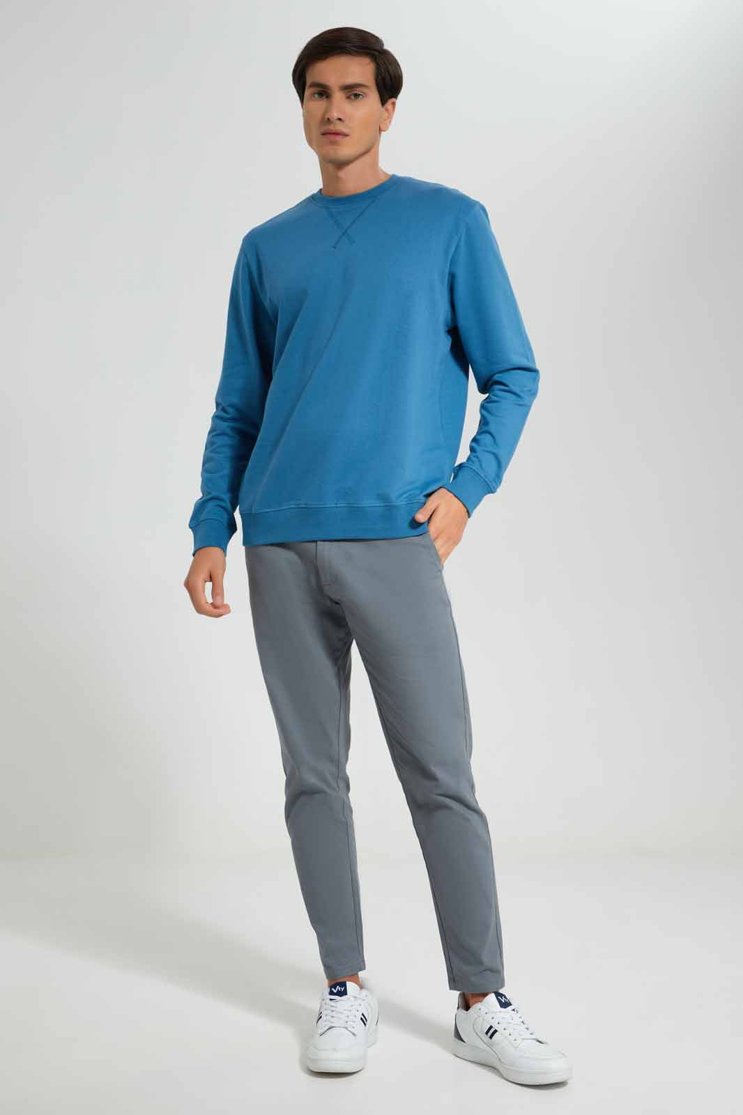 Redtag-Blue-Crew-Neck-Sweatshirt-Category:Sweatshirts,-Colour:Blue,-Deals:New-In,-Filter:Men's-Clothing,-Men-Sweatshirts,-New-In-Men-APL,-Non-Sale,-Section:Men,-TBL,-W22A-Men's-