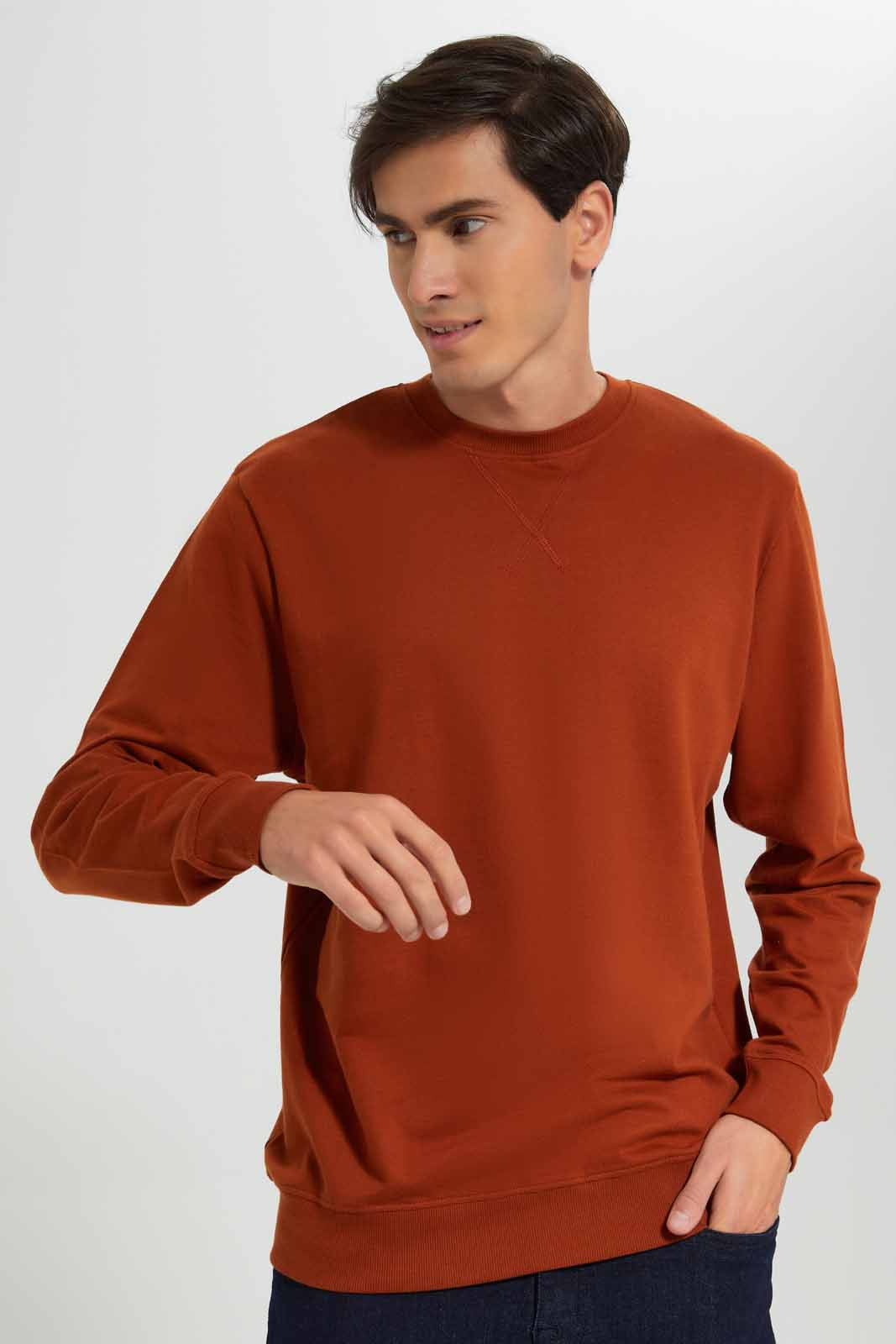 Redtag-Rust-Crew-Neck-Sweatshirt-Category:Sweatshirts,-Colour:Orange,-Deals:New-In,-Filter:Men's-Clothing,-Men-Sweatshirts,-New-In-Men-APL,-Non-Sale,-Section:Men,-TBL,-W22A-Men's-
