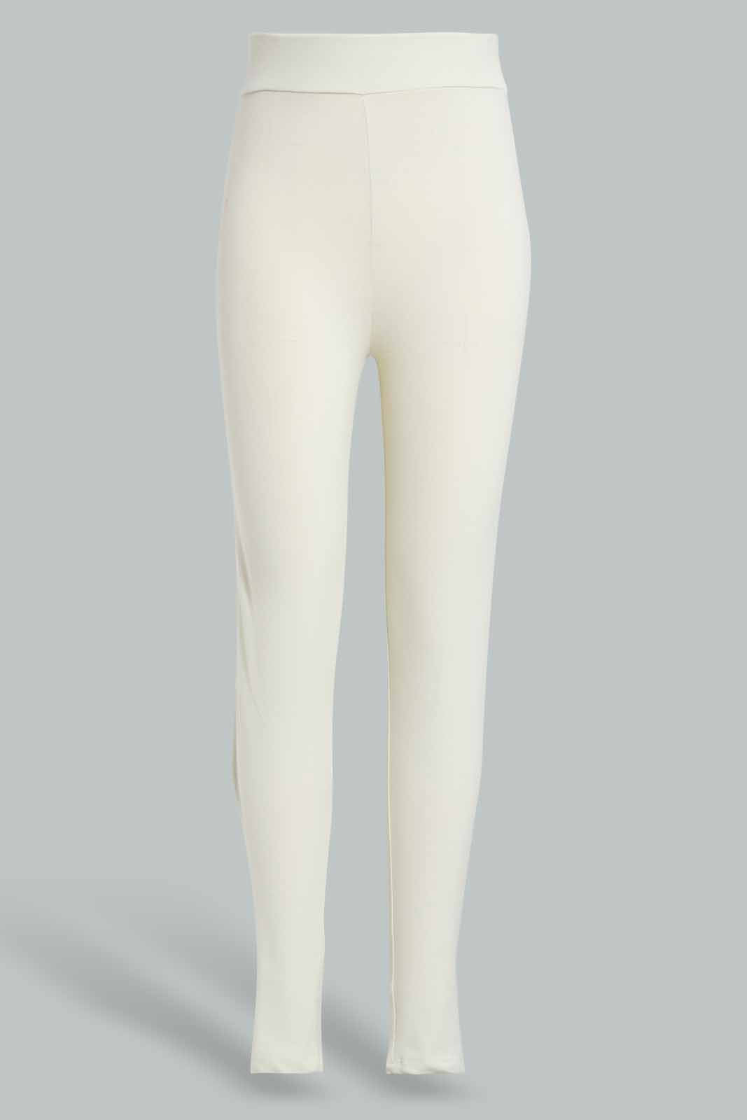 Redtag-White-Pique-Legging-Category:Leggings,-Colour:White,-Deals:New-In,-Filter:Senior-Girls-(9-to-14-Yrs),-GSR-Leggings,-New-In-GSR-APL,-Non-Sale,-Section:Girls-(0-to-14Yrs),-TBL,-W22O-Senior-Girls-9 to 14 Years