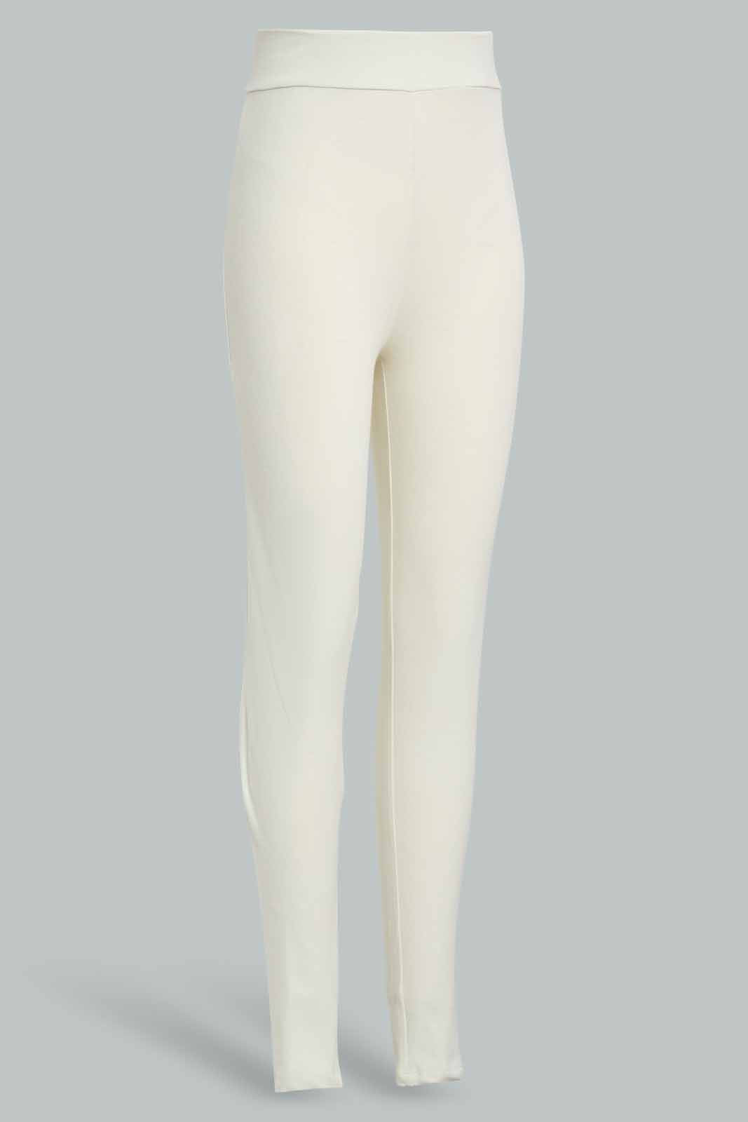 Redtag-White-Pique-Legging-Category:Leggings,-Colour:White,-Deals:New-In,-Filter:Senior-Girls-(9-to-14-Yrs),-GSR-Leggings,-New-In-GSR-APL,-Non-Sale,-Section:Girls-(0-to-14Yrs),-TBL,-W22O-Senior-Girls-9 to 14 Years