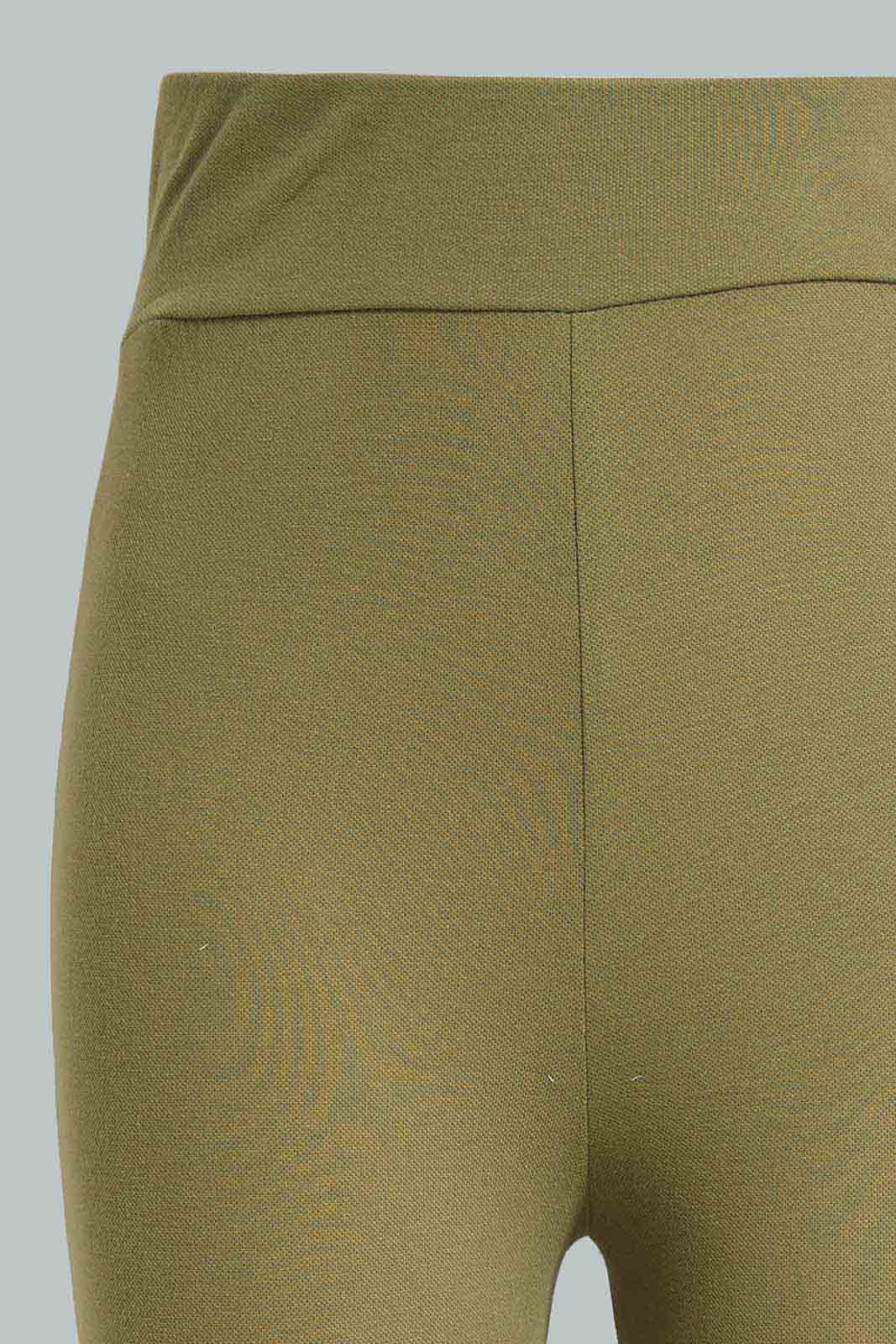 Redtag-Olive-Pique-Legging-Category:Leggings,-Colour:Olive,-Deals:New-In,-Filter:Senior-Girls-(9-to-14-Yrs),-GSR-Leggings,-New-In-GSR-APL,-Non-Sale,-Section:Girls-(0-to-14Yrs),-TBL,-W22O-Senior-Girls-9 to 14 Years