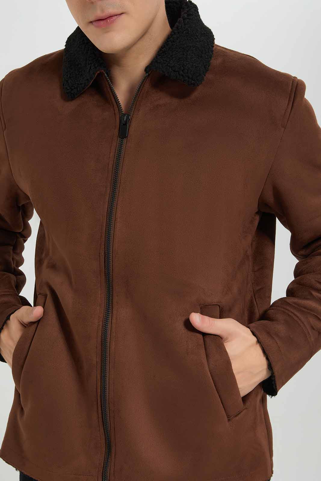 Redtag-Brown-Sherpa-Jacket-Category:Jackets,-Colour:Brown,-Deals:New-In,-EHW,-Filter:Men's-Clothing,-Men-Jackets,-New-In-Men-APL,-Non-Sale,-Section:Men,-W22B-Men's-
