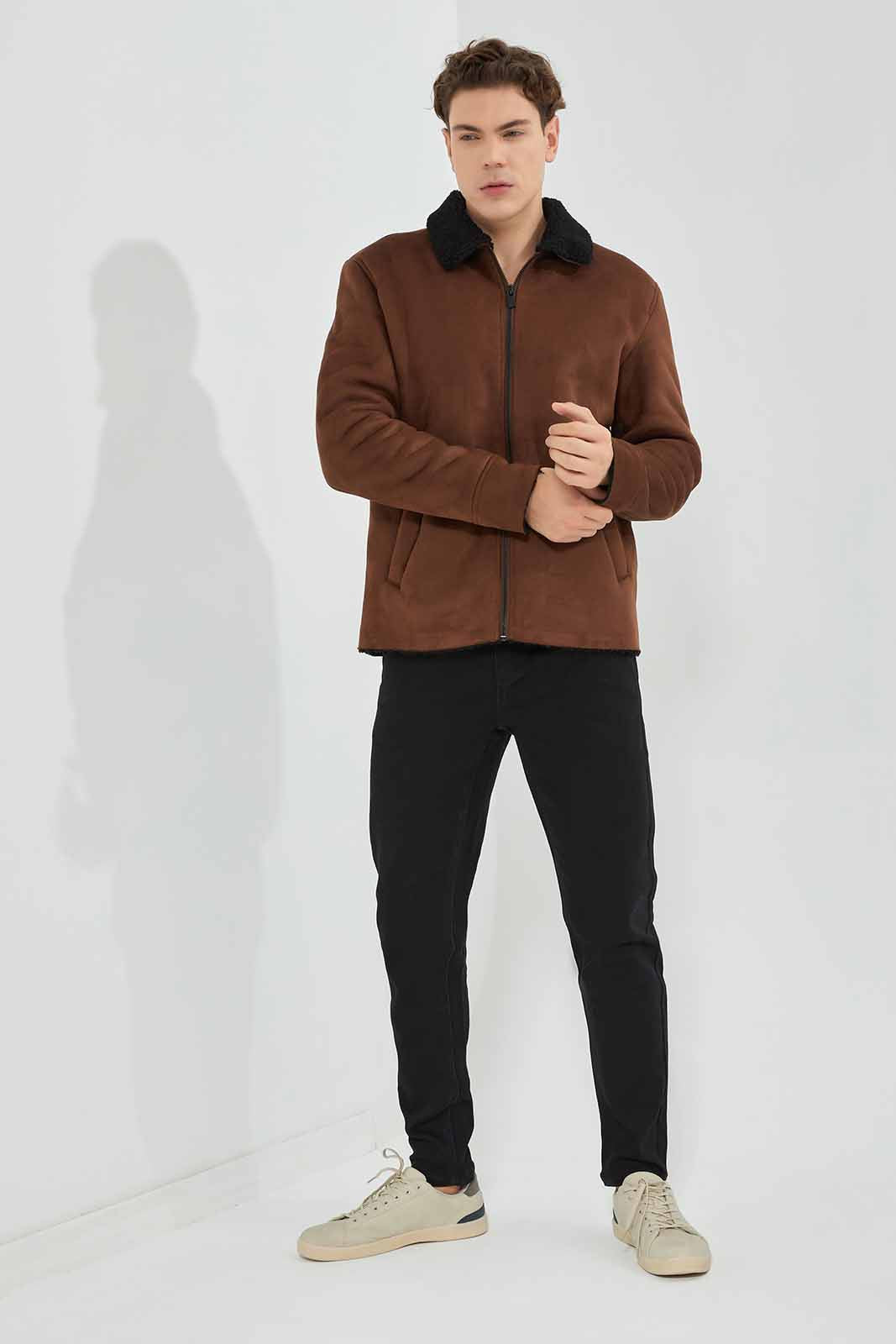 Redtag-Brown-Sherpa-Jacket-Category:Jackets,-Colour:Brown,-Deals:New-In,-EHW,-Filter:Men's-Clothing,-Men-Jackets,-New-In-Men-APL,-Non-Sale,-Section:Men,-W22B-Men's-
