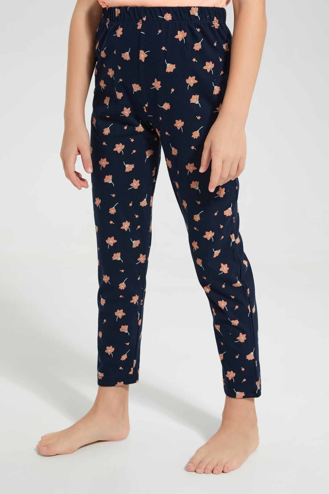 Redtag-Orange-Nigthsuit-Category:Pyjama-Sets,-Colour:Orange,-Deals:New-In,-Filter:Girls-(2-to-8-Yrs),-GIR-Pyjama-Sets,-New-In-GIR-APL,-Non-Sale,-Section:Girls-(0-to-14Yrs),-W22O-Girls-2 to 8 Years