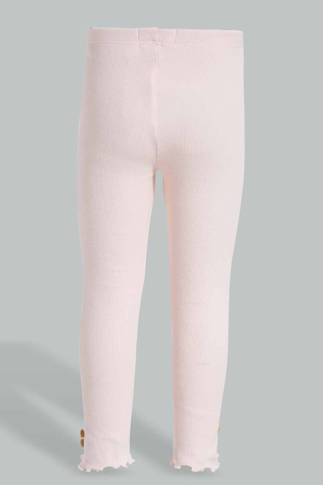 Redtag-Pink-Solid-Rib-Legging-Category:Leggings,-Colour:Apricot,-Deals:New-In,-Filter:Infant-Girls-(3-to-24-Mths),-ING-Leggings,-New-In-ING-APL,-Non-Sale,-Section:Girls-(0-to-14Yrs),-TBL,-W22O-Infant-Girls-3 to 24 Months