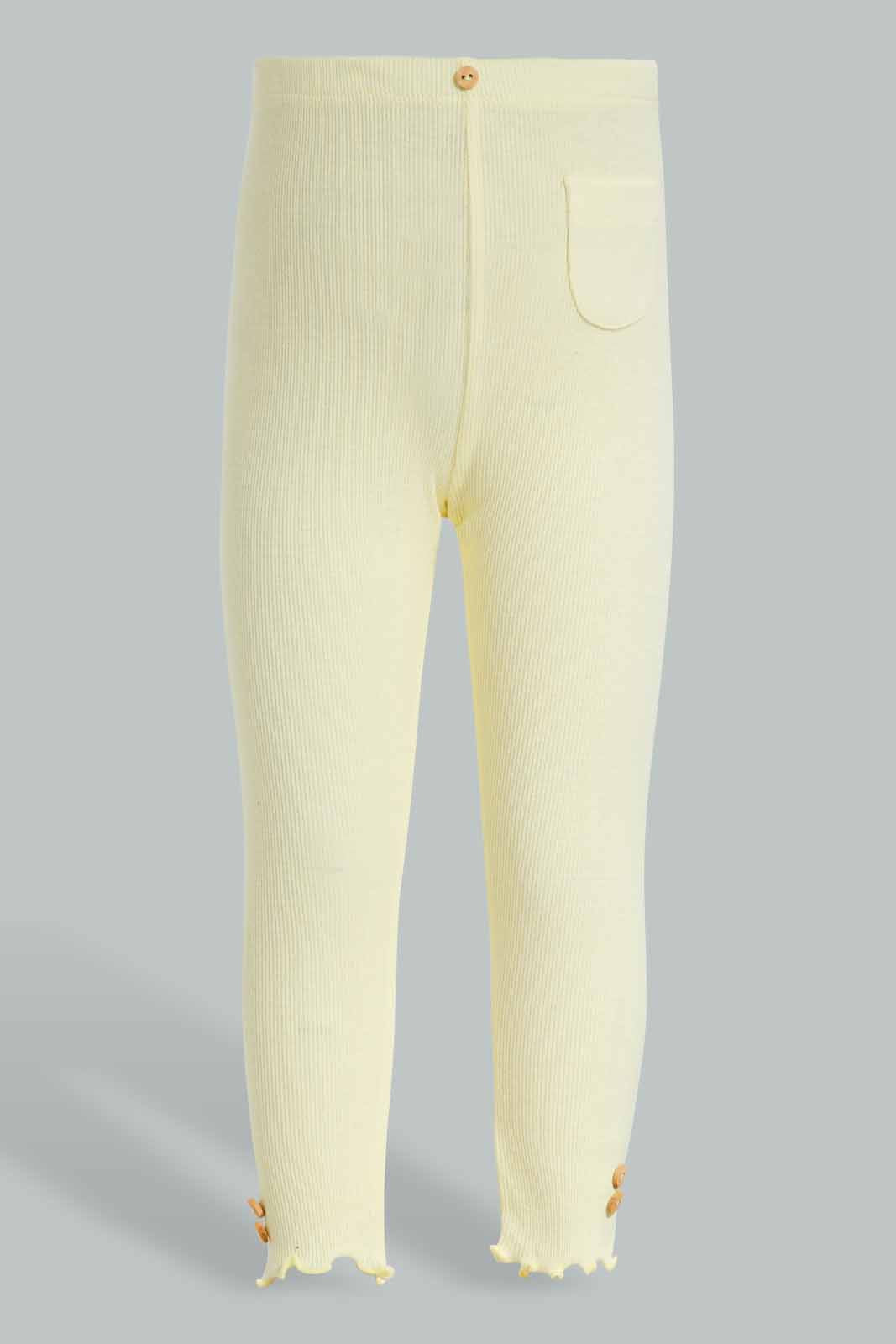 Redtag-Yellow-Solid-Rib-Legging-Category:Leggings,-Colour:Yellow,-Deals:New-In,-Filter:Infant-Girls-(3-to-24-Mths),-ING-Leggings,-New-In-ING-APL,-Non-Sale,-Section:Girls-(0-to-14Yrs),-TBL,-W22O-Infant-Girls-3 to 24 Months