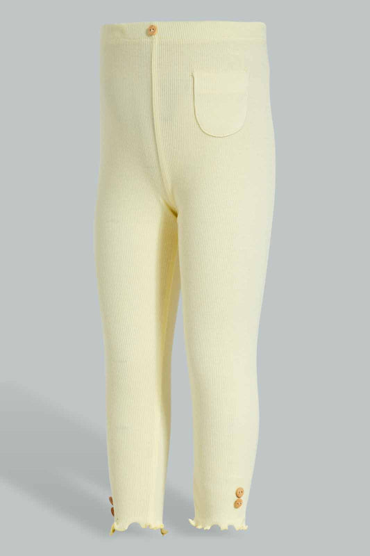 Redtag-Yellow-Solid-Rib-Legging-Category:Leggings,-Colour:Yellow,-Deals:New-In,-Filter:Infant-Girls-(3-to-24-Mths),-ING-Leggings,-New-In-ING-APL,-Non-Sale,-Section:Girls-(0-to-14Yrs),-TBL,-W22O-Infant-Girls-3 to 24 Months