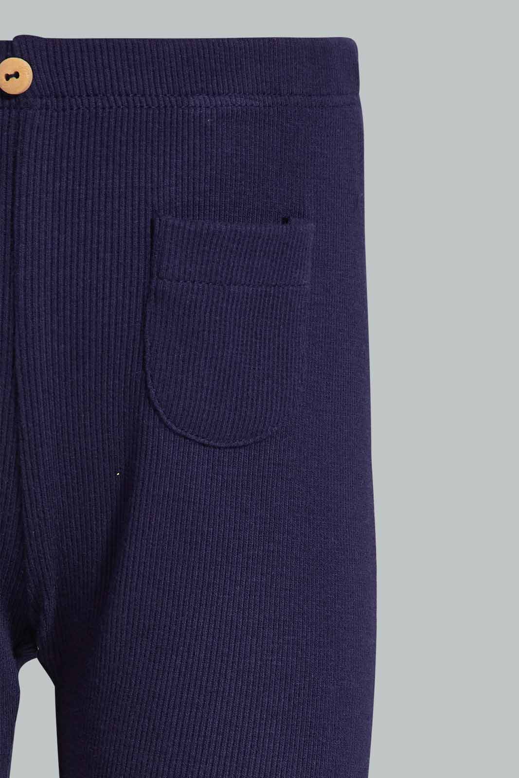 Redtag-Navy-Solid-Rib-Legging-Category:Leggings,-Colour:Navy,-Deals:New-In,-Filter:Infant-Girls-(3-to-24-Mths),-ING-Leggings,-New-In-ING-APL,-Non-Sale,-Section:Girls-(0-to-14Yrs),-TBL,-W22O-Infant-Girls-3 to 24 Months