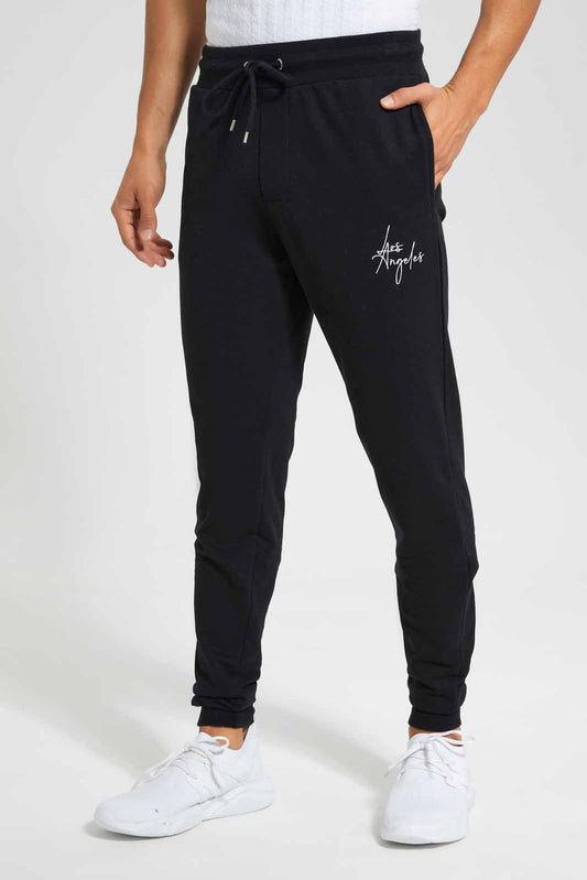 Redtag-Black-Signature-Jog-Pant-Category:Joggers,-Colour:Black,-Deals:New-In,-Filter:Men's-Clothing,-Men-Joggers,-New-In-Men,-Non-Sale,-Section:Men,-TBL,-W22O-Men's-