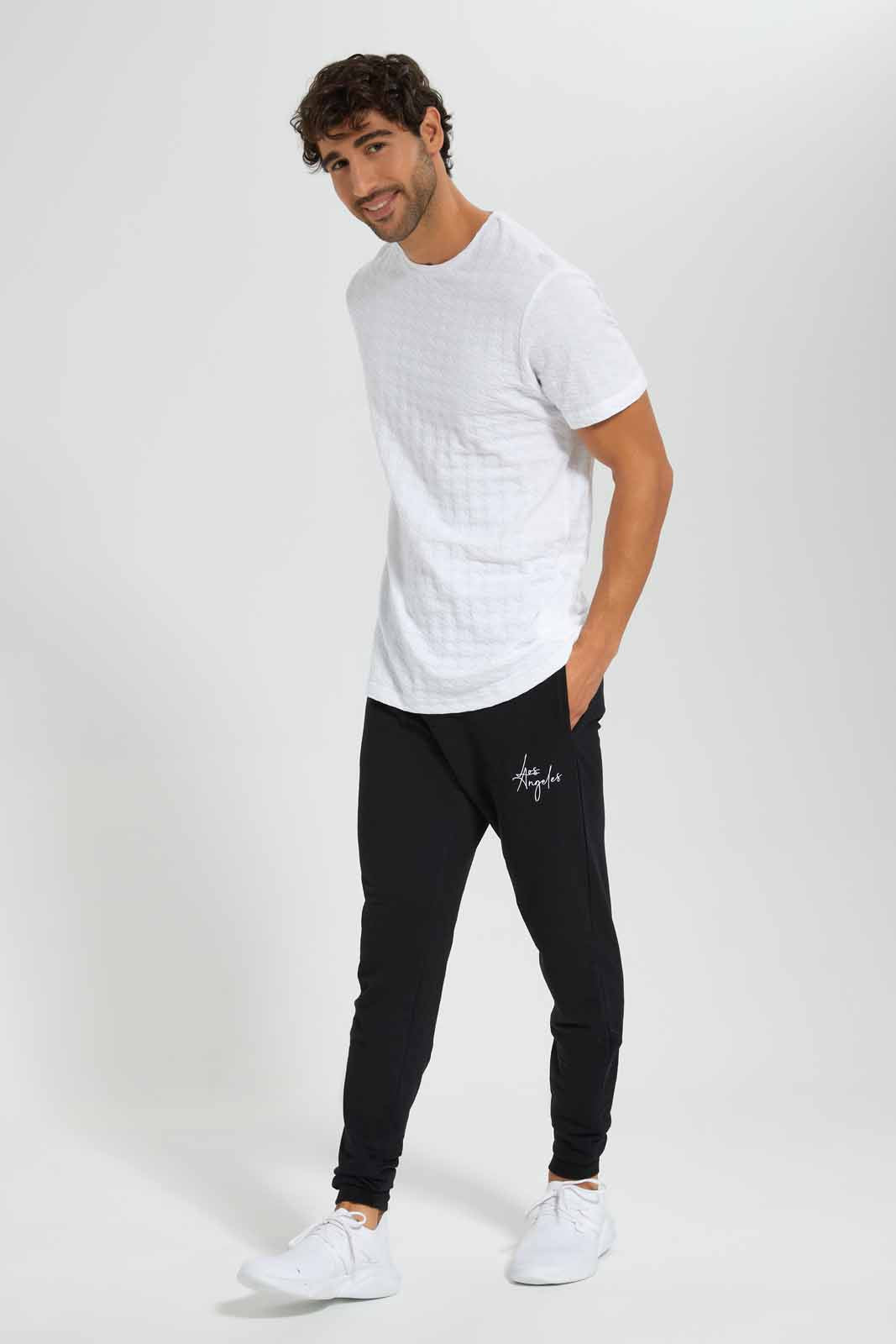 Redtag-Black-Signature-Jog-Pant-Category:Joggers,-Colour:Black,-Deals:New-In,-Filter:Men's-Clothing,-Men-Joggers,-New-In-Men,-Non-Sale,-Section:Men,-TBL,-W22O-Men's-