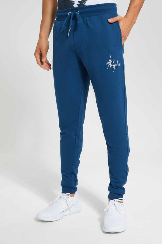 Redtag-Blue-Signature-Jog-Pant-Category:Joggers,-Colour:Blue,-Deals:New-In,-Filter:Men's-Clothing,-Men-Joggers,-New-In-Men,-Non-Sale,-Section:Men,-TBL,-W22O-Men's-