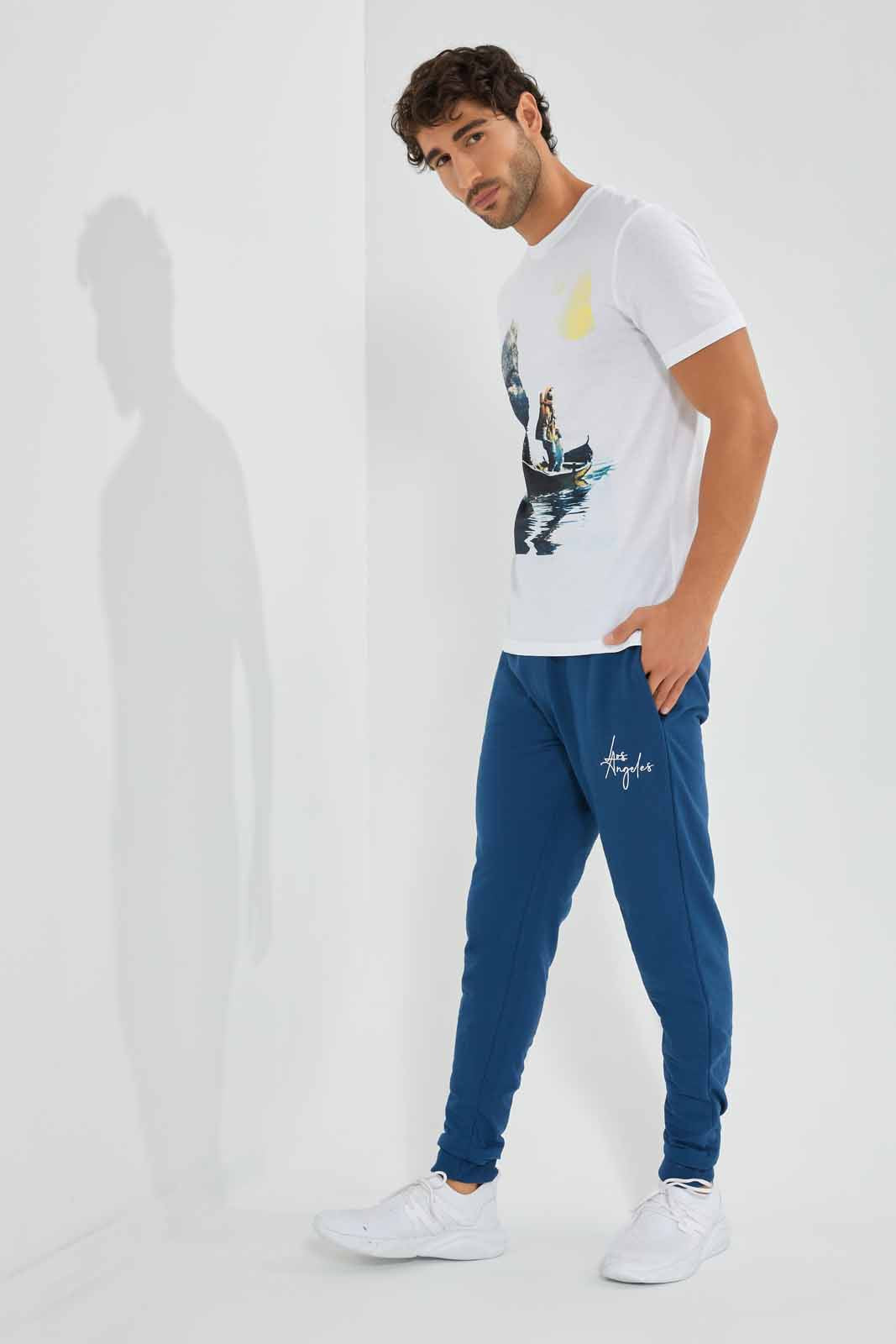 Redtag-Blue-Signature-Jog-Pant-Category:Joggers,-Colour:Blue,-Deals:New-In,-Filter:Men's-Clothing,-Men-Joggers,-New-In-Men,-Non-Sale,-Section:Men,-TBL,-W22O-Men's-