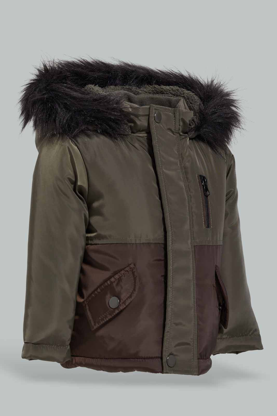 Redtag-Brown-Hooded-Parka-Category:Jackets,-Colour:Brown,-Deals:New-In,-EHW,-Filter:Infant-Boys-(3-to-24-Mths),-INB-Jackets,-New-In-INB-APL,-Non-Sale,-Section:Boys-(0-to-14Yrs),-W22B-Infant-Boys-3 to 24 Months