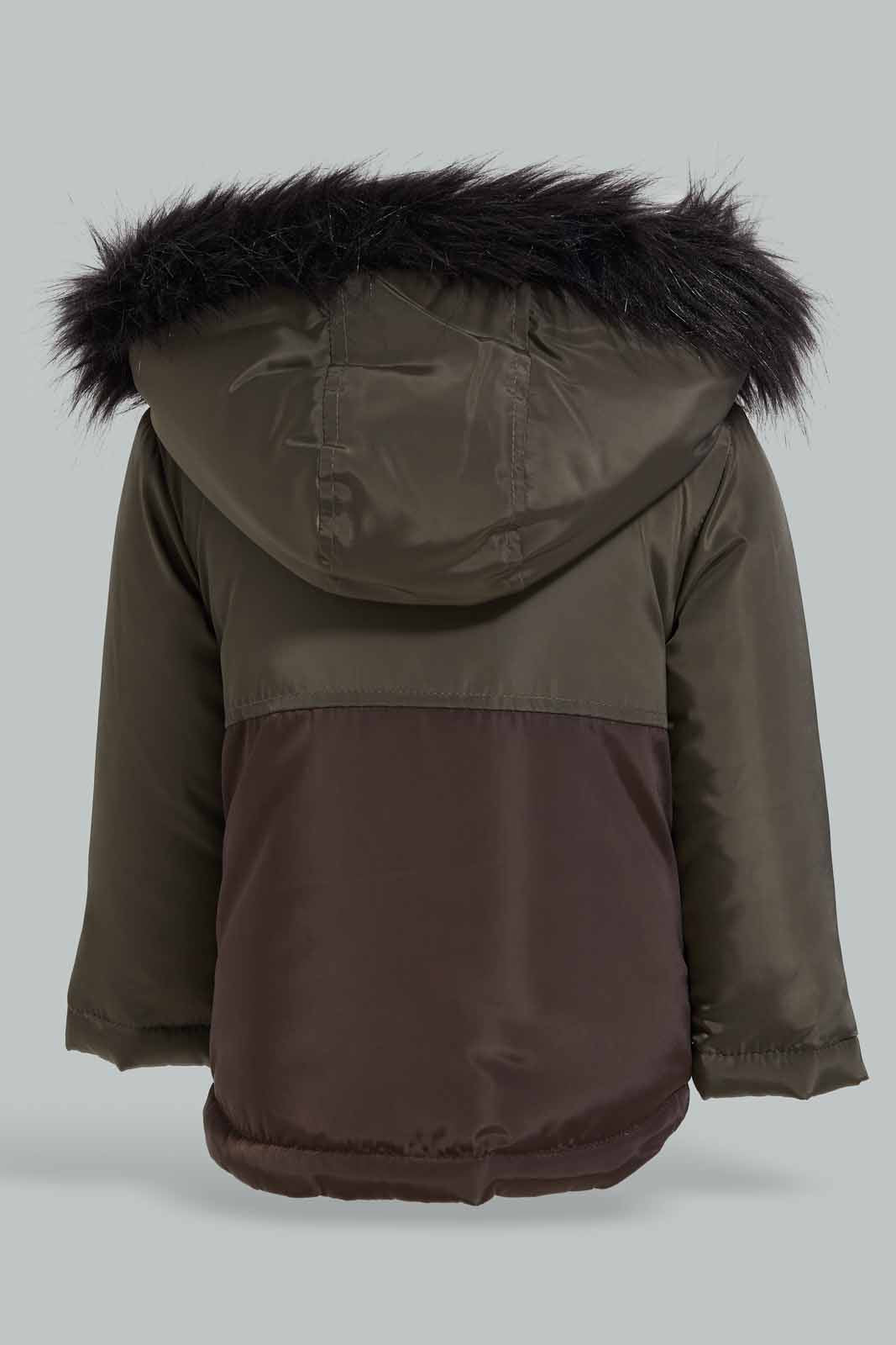 Redtag-Brown-Hooded-Parka-Category:Jackets,-Colour:Brown,-Deals:New-In,-EHW,-Filter:Infant-Boys-(3-to-24-Mths),-INB-Jackets,-New-In-INB-APL,-Non-Sale,-Section:Boys-(0-to-14Yrs),-W22B-Infant-Boys-3 to 24 Months