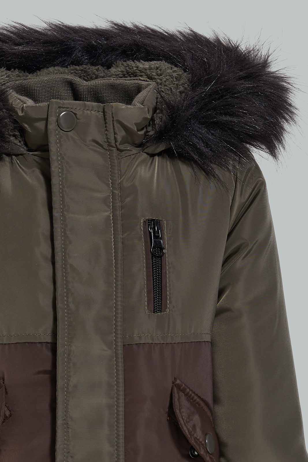 Redtag-Brown-Hooded-Parka-Category:Jackets,-Colour:Brown,-Deals:New-In,-EHW,-Filter:Infant-Boys-(3-to-24-Mths),-INB-Jackets,-New-In-INB-APL,-Non-Sale,-Section:Boys-(0-to-14Yrs),-W22B-Infant-Boys-3 to 24 Months