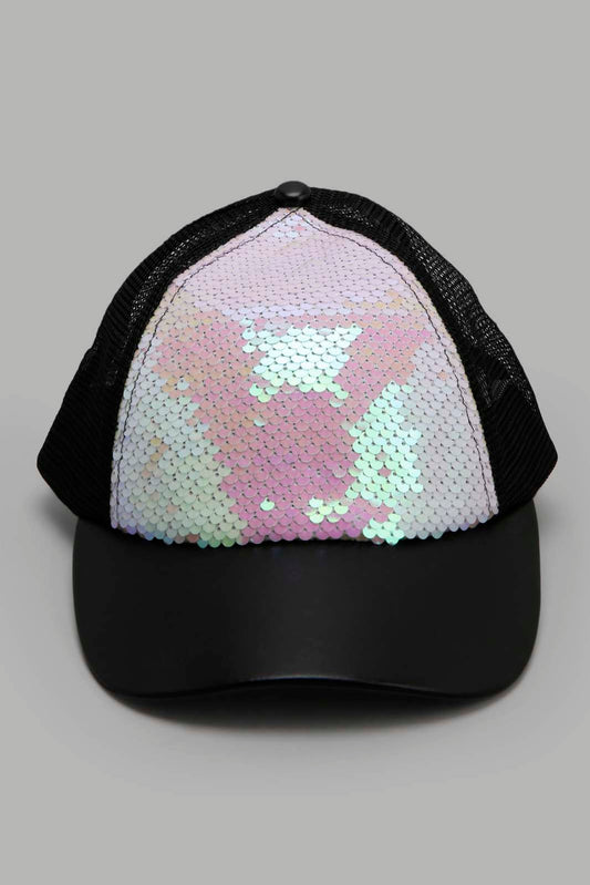 Redtag-Sequin-And-Black-Cap-Category:Caps-&-Hats,-Colour:Assorted,-Filter:Women's-Accessories,-New-In,-New-In-Women-ACC,-Non-Sale,-Section:Women,-W22A,-Women-Caps-&-Hats-Women-