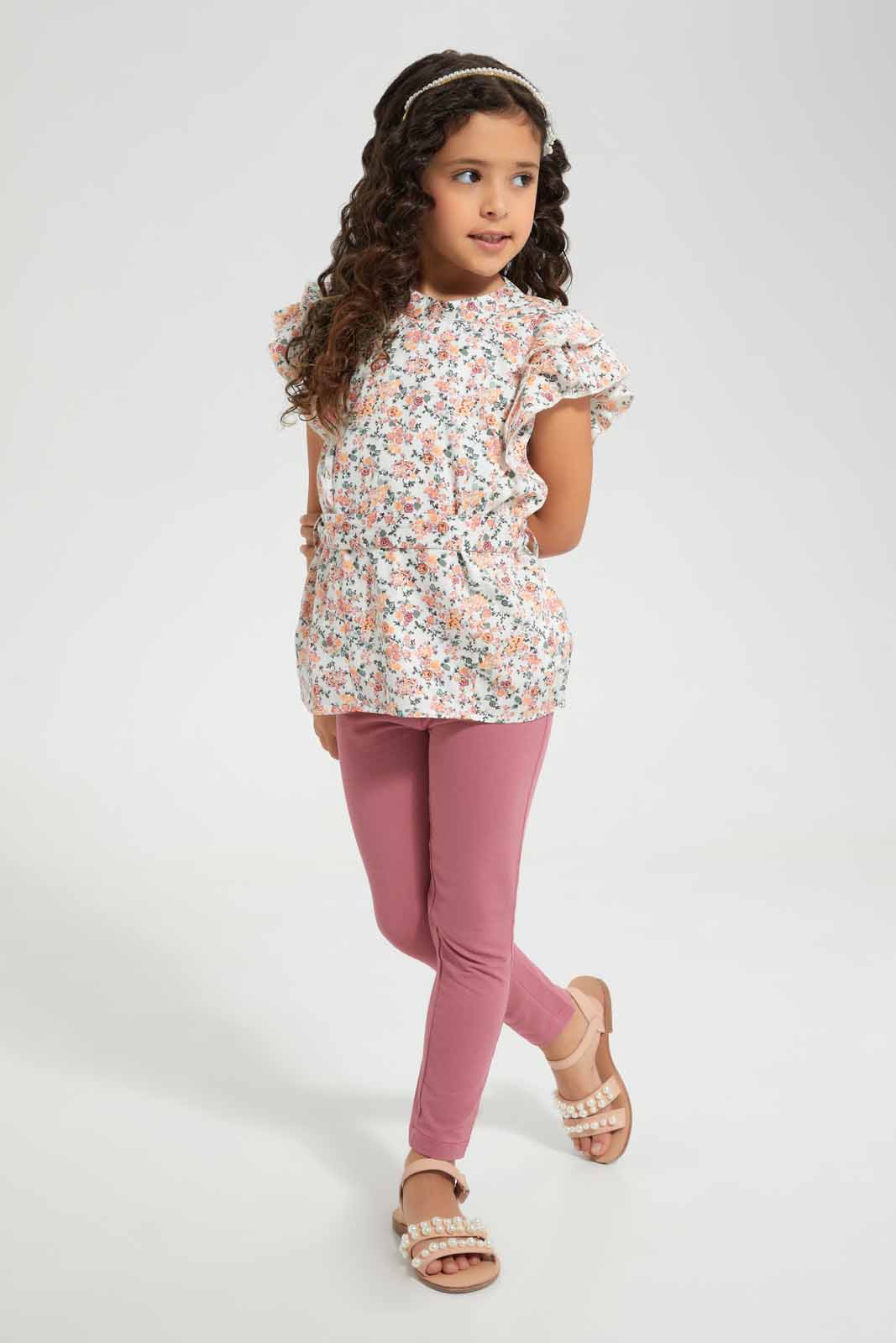 Redtag-Green-Printed-Blouse-Category:Blouses,-Colour:Green,-Deals:New-In,-Filter:Girls-(2-to-8-Yrs),-GIR-Blouses,-New-In-GIR-APL,-Non-Sale,-Section:Girls-(0-to-14Yrs),-W22O-Girls-2 to 8 Years