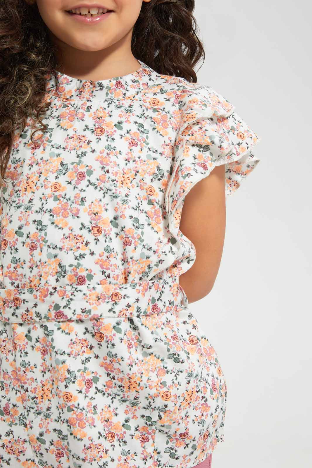 Redtag-Green-Printed-Blouse-Category:Blouses,-Colour:Green,-Deals:New-In,-Filter:Girls-(2-to-8-Yrs),-GIR-Blouses,-New-In-GIR-APL,-Non-Sale,-Section:Girls-(0-to-14Yrs),-W22O-Girls-2 to 8 Years