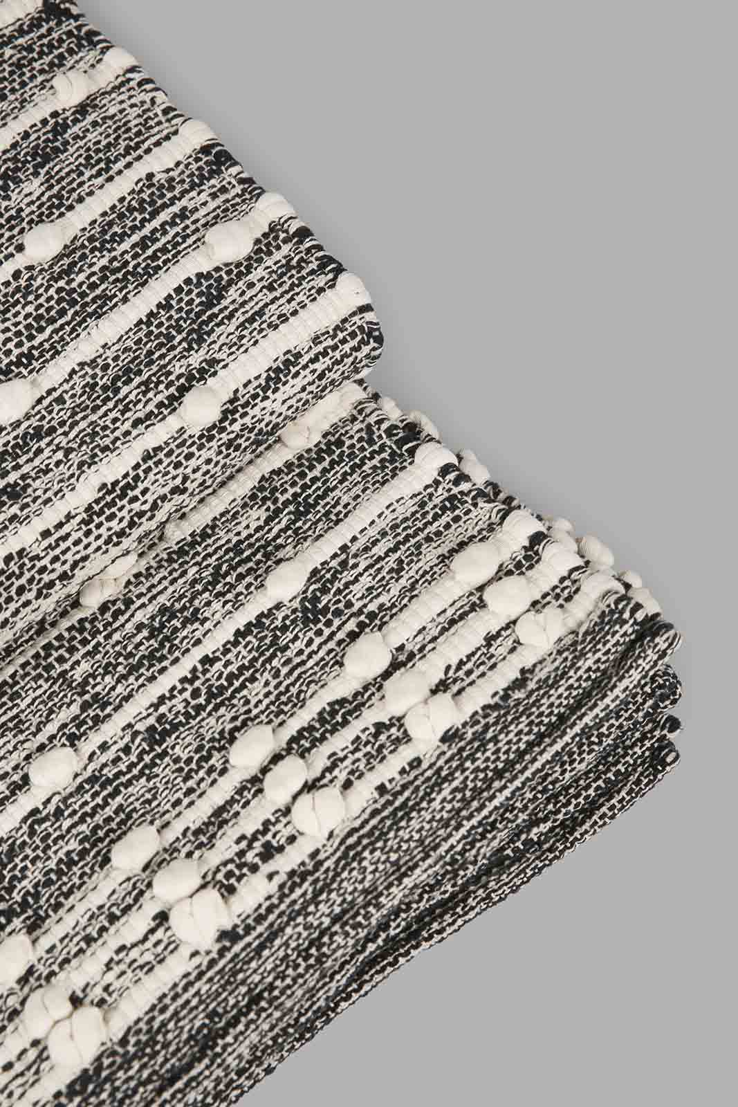 Redtag-Black-Braided-Boho-Woven-Rug-Category:Rugs,-Colour:Black,-Deals:New-In,-Filter:Home-Decor,-HMW-HOM-Rugs-&-Door-Mats,-New-In-HMW-HOM,-Non-Sale,-Section:Homewares,-W22O-Home-Decor-