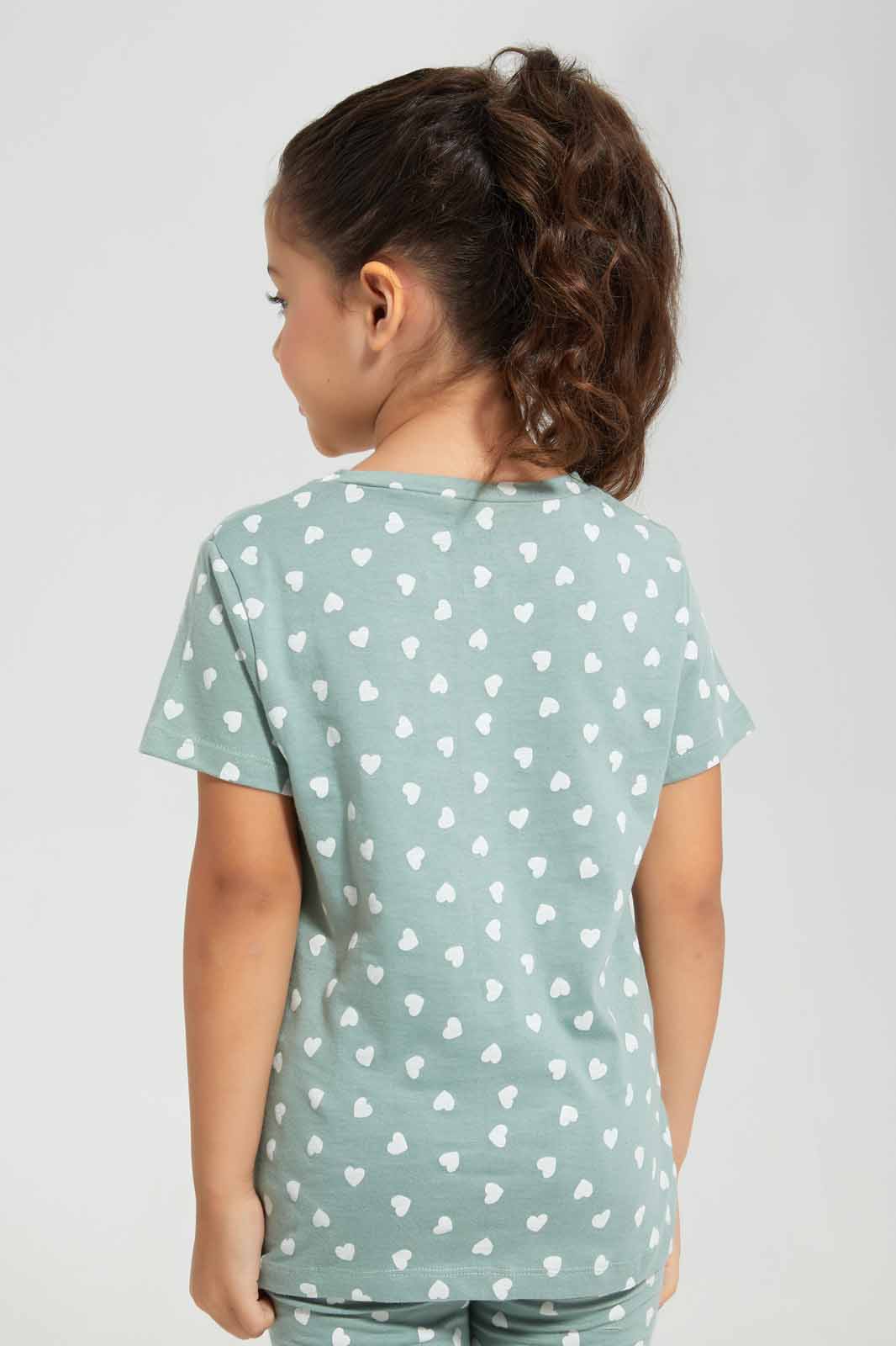 Redtag-Cream-Basic-Heart-Aop-Tshirt-Category:T-Shirts,-Colour:Cream,-Deals:New-In,-Filter:Girls-(2-to-8-Yrs),-GIR-T-Shirts,-New-In-GIR-APL,-Non-Sale,-Section:Girls-(0-to-14Yrs),-TBL,-W22O-Girls-2 to 8 Years