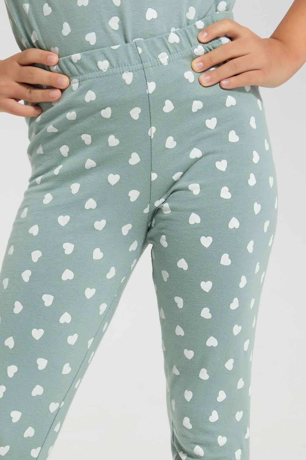Redtag-Cream-Heart-Aop-Legging-Category:Jeggings,-Colour:Cream,-Deals:New-In,-Filter:Girls-(2-to-8-Yrs),-GIR-Jeggings,-New-In-GIR-APL,-Non-Sale,-Section:Girls-(0-to-14Yrs),-TBL,-W22O-Girls-2 to 8 Years