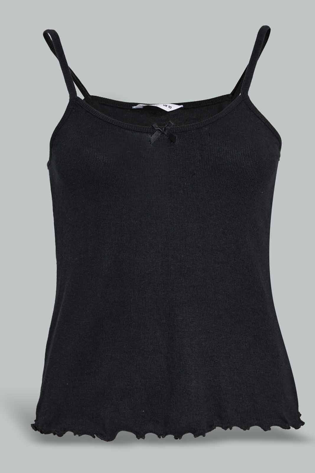 Redtag-Black-Cami-With-Short-Pajama-Set-Category:Pyjama-Sets,-Colour:Black,-Deals:New-In,-Filter:Women's-Clothing,-New-In-Women-APL,-Non-Sale,-Section:Women,-W22O,-Women-Pyjama-Sets--
